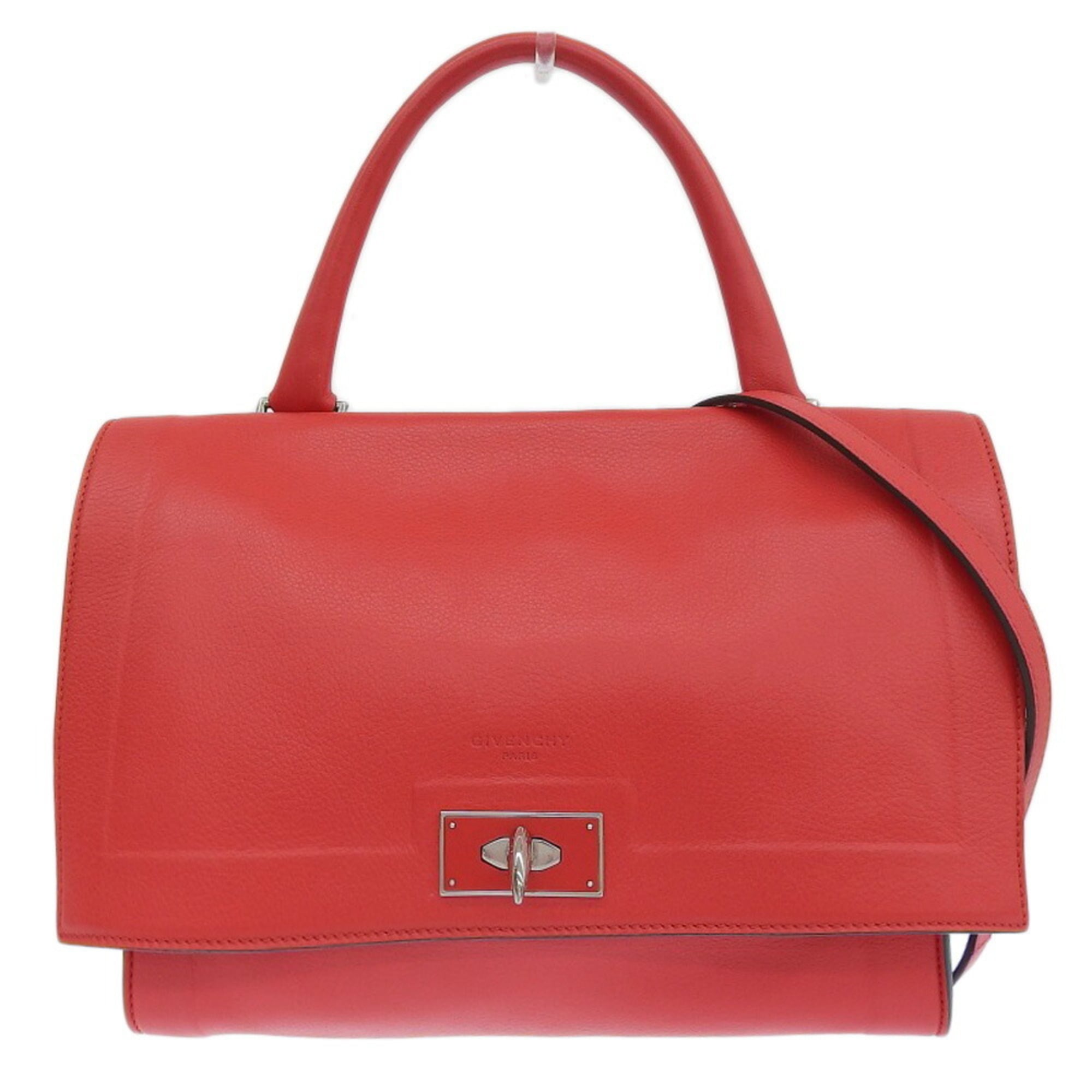 Givenchy Red Color Leather Handbag Shoulder Bag (Pre-Owned)