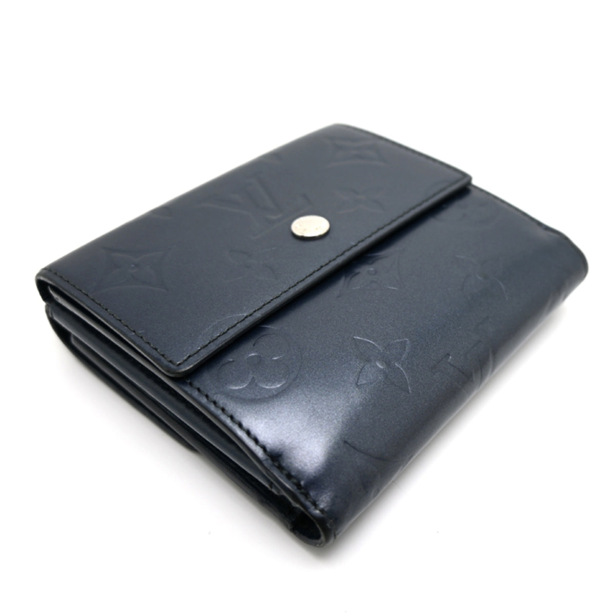 Louis Vuitton Blue Monogram Mat Wallet (Bi-Fold) (Pre-Owned)