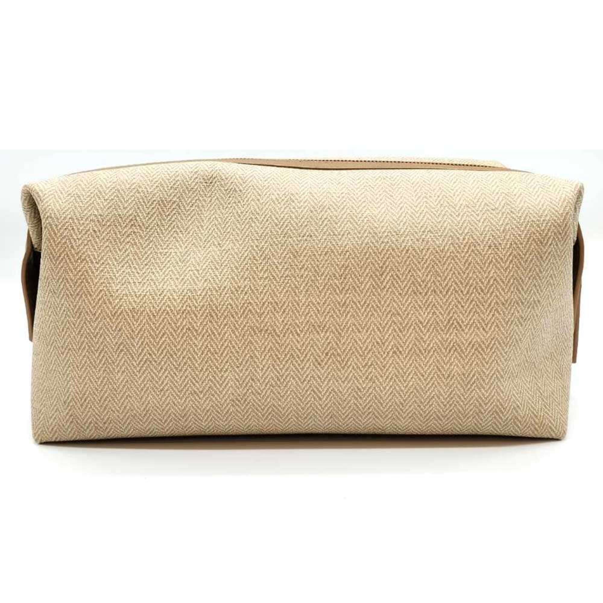 Bvlgari Collezione Beige Pvc Leather Clutch Bag Pouch (Pre-Owned)