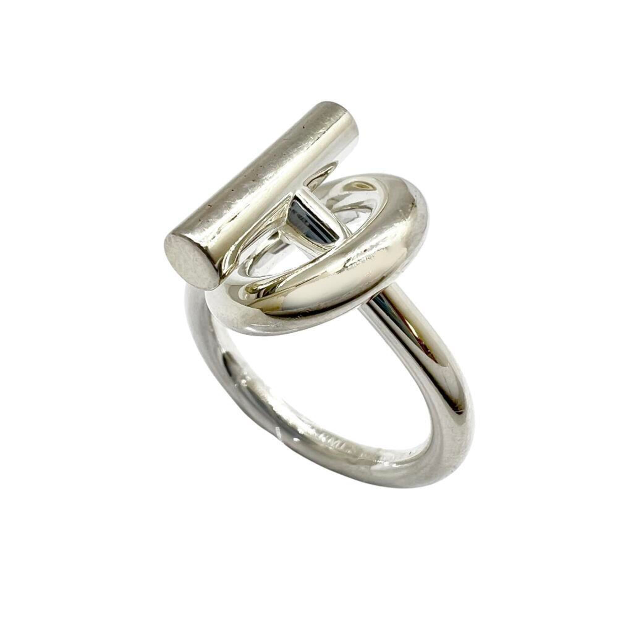 Hermes Silver Silver 925 Band Ring (Pre-Owned)