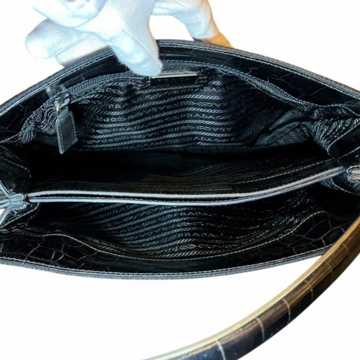 Prada Black Nylon Handbag Shoulder Bag (Pre-Owned)