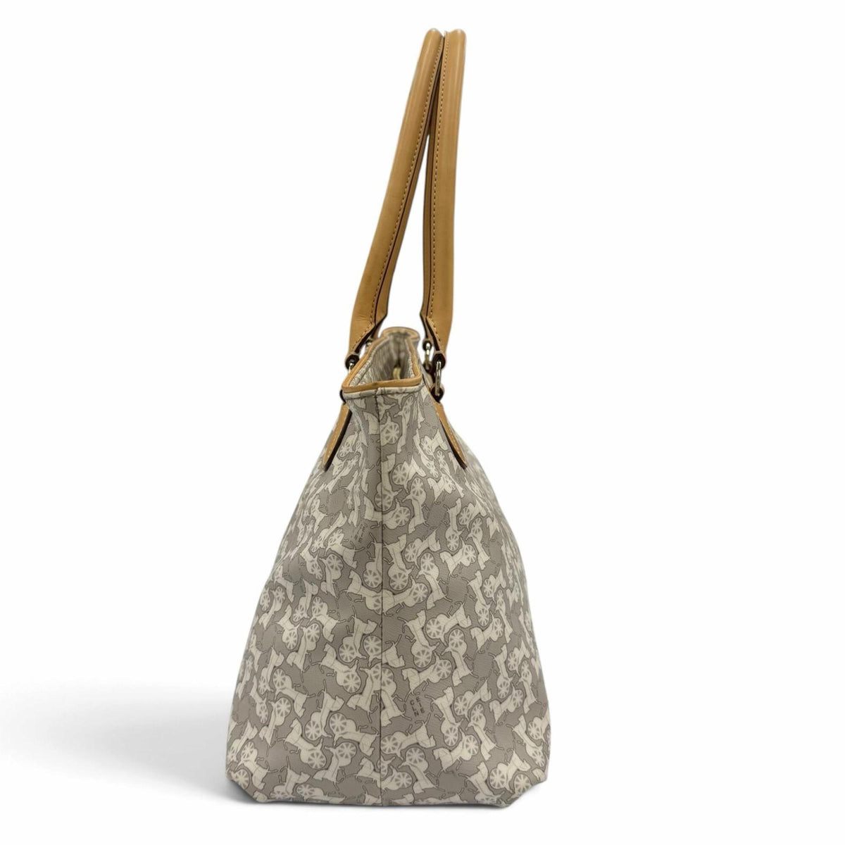 Celine Brown Light Gray Leather Tote Bag (Pre-Owned)