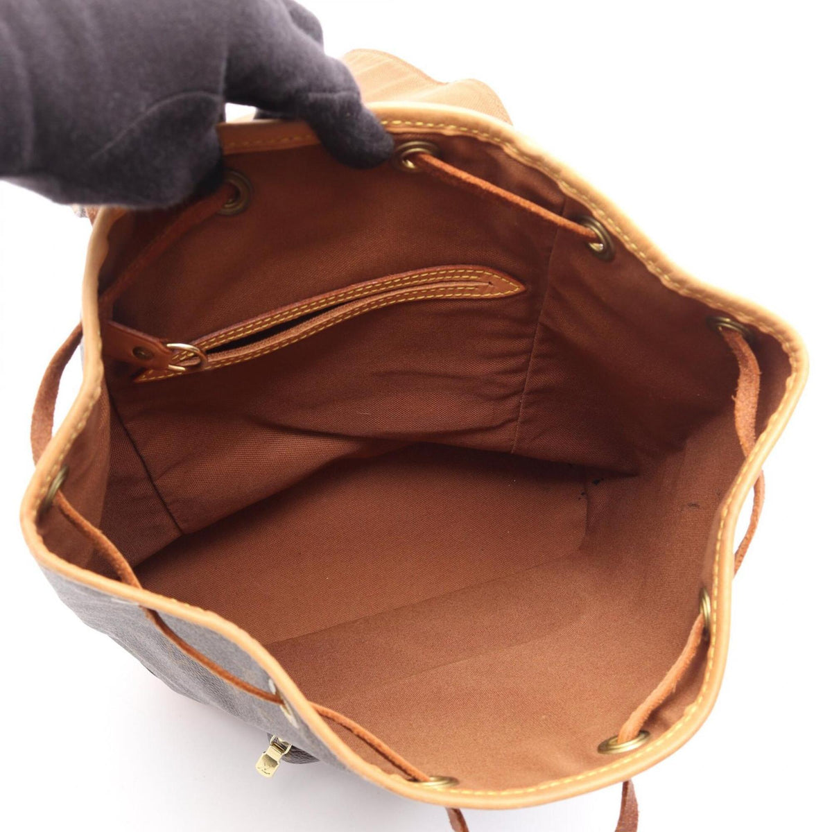 Louis Vuitton Brown Monogram Coated Canvas Leather Backpack Handbag (Pre-Owned)