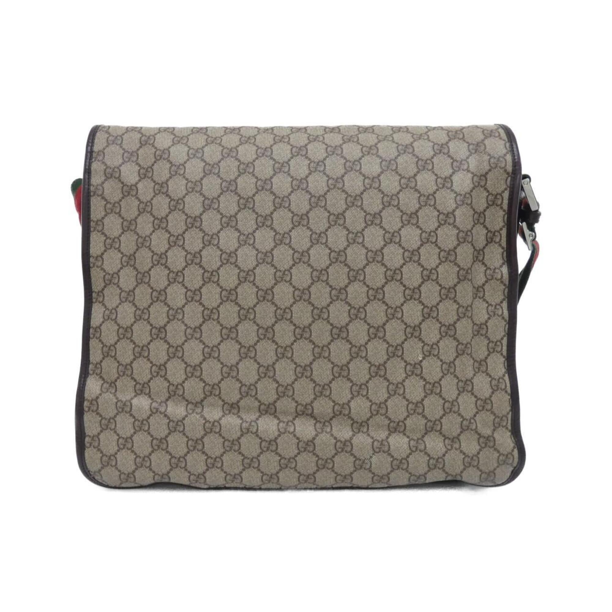 Gucci Beige Dark Brown Gg Plus Shoulder Bag (Pre-Owned)