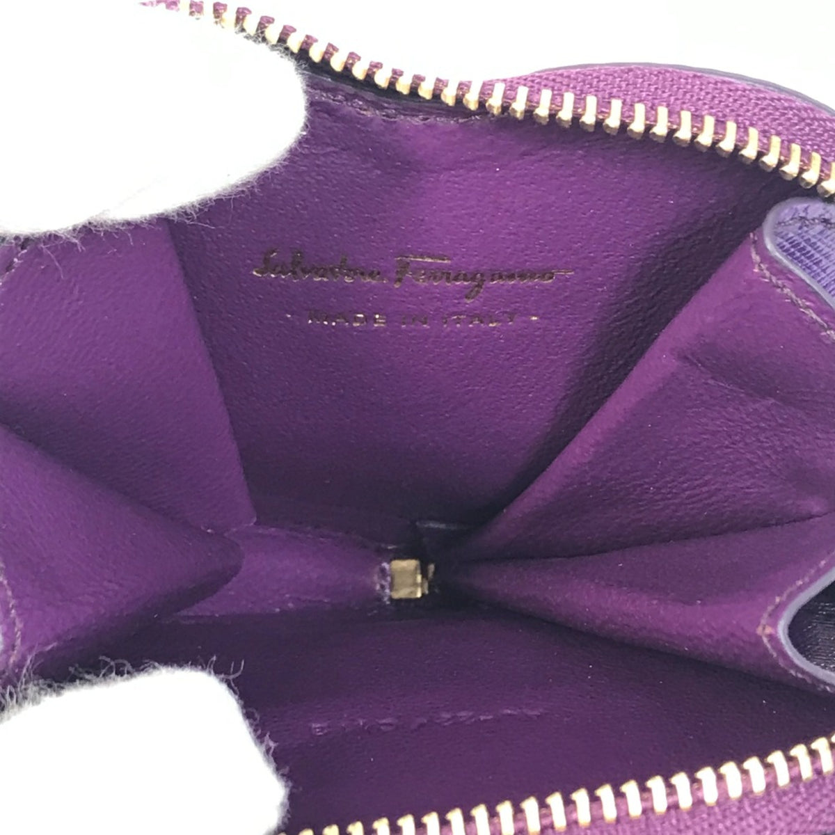 Salvatore Ferragamo Purple Leather Coin Purse/Coin Case (Pre-Owned)