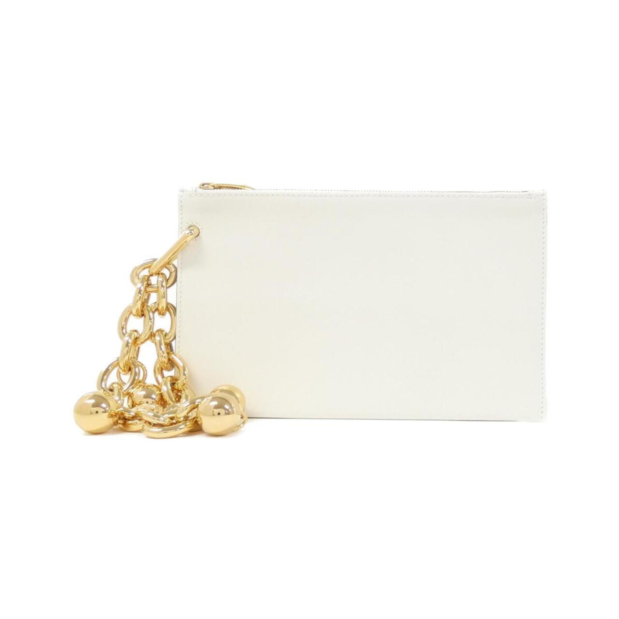 Bottega Veneta White Leather Pouch (Pre-Owned)