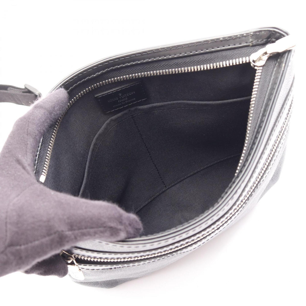 Louis Vuitton Black Coated Canvas Pvc Damier Graphite Leather Handbag Shoulder Bag (Pre-Owned)