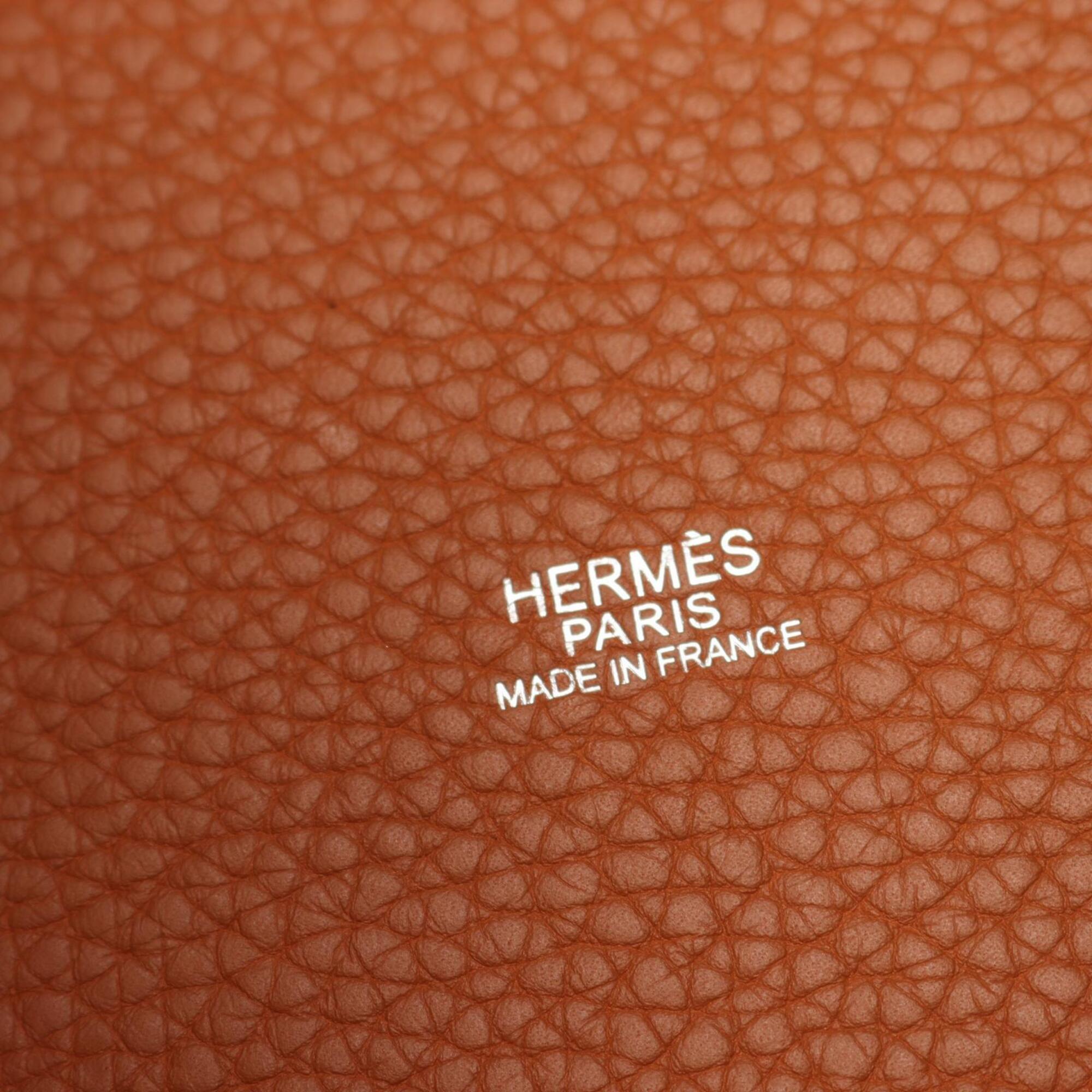 Hermes Brown Taurillon Clemence Leather Handbag (Pre-Owned)