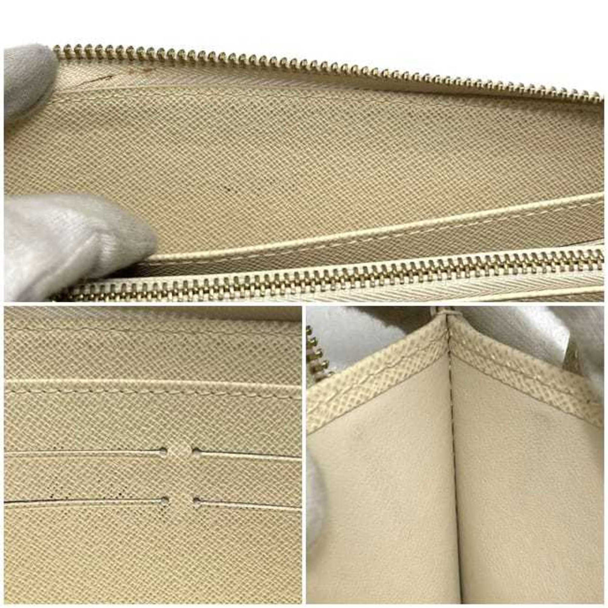 Louis Vuitton Gray White Damier Canvas Long Wallet (Bi-Fold) (Pre-Owned)