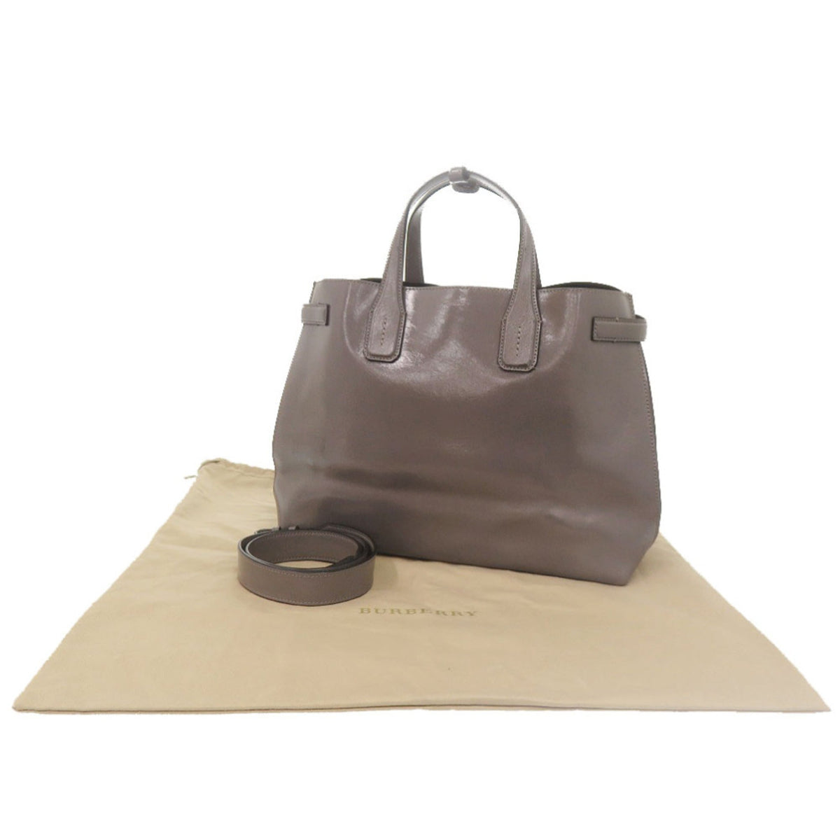 Burberry Gray Patent Leather Shoulder Bag (Pre-Owned)