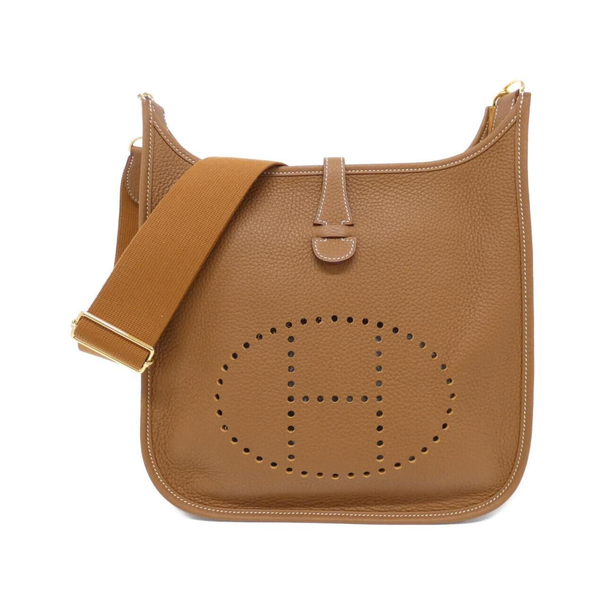 Hermes Gold Taurillon Clemence Leather Shoulder Bag (Pre-Owned)