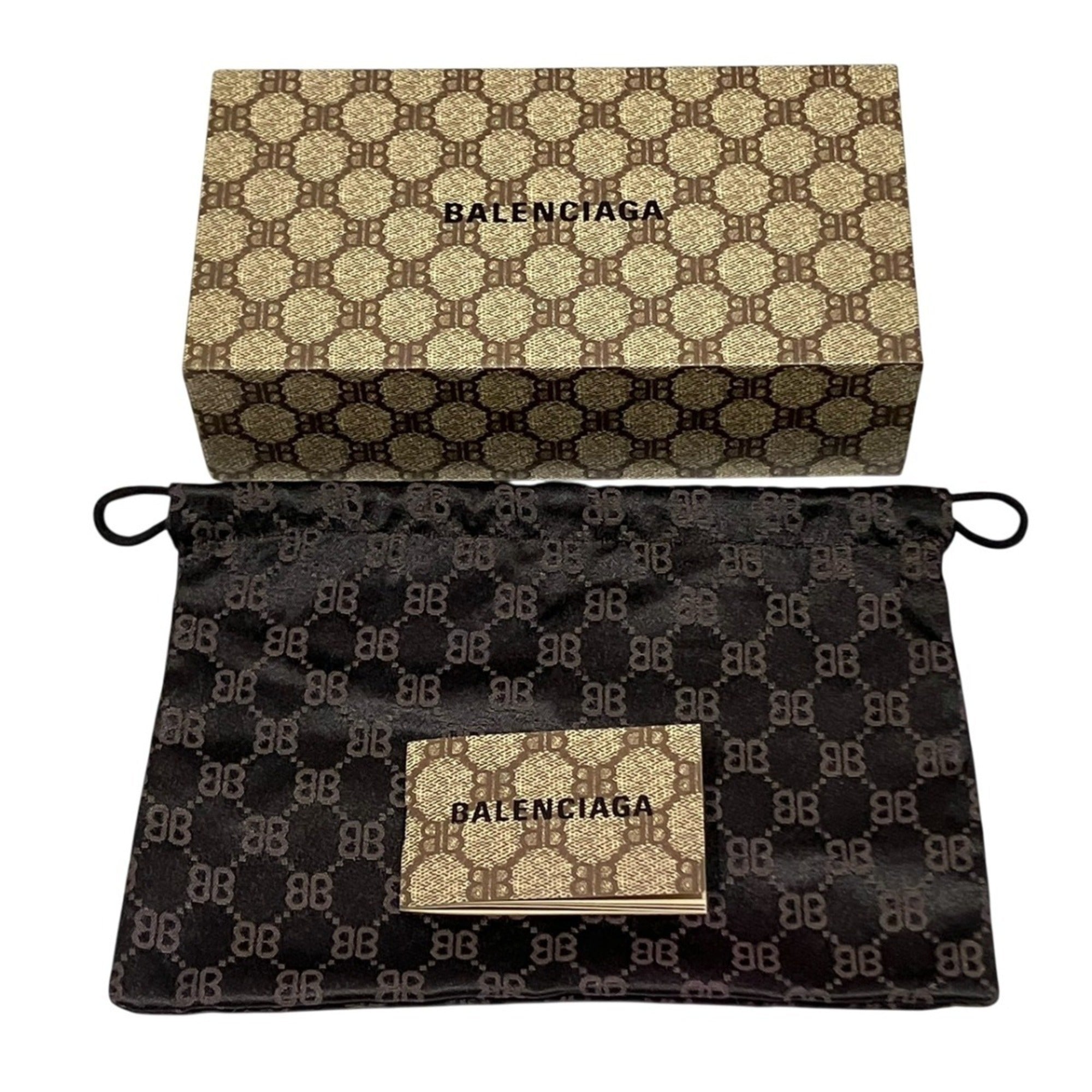 Balenciaga Beige Brown Pvc Leather Long Wallet (Bi-Fold) (Pre-Owned)