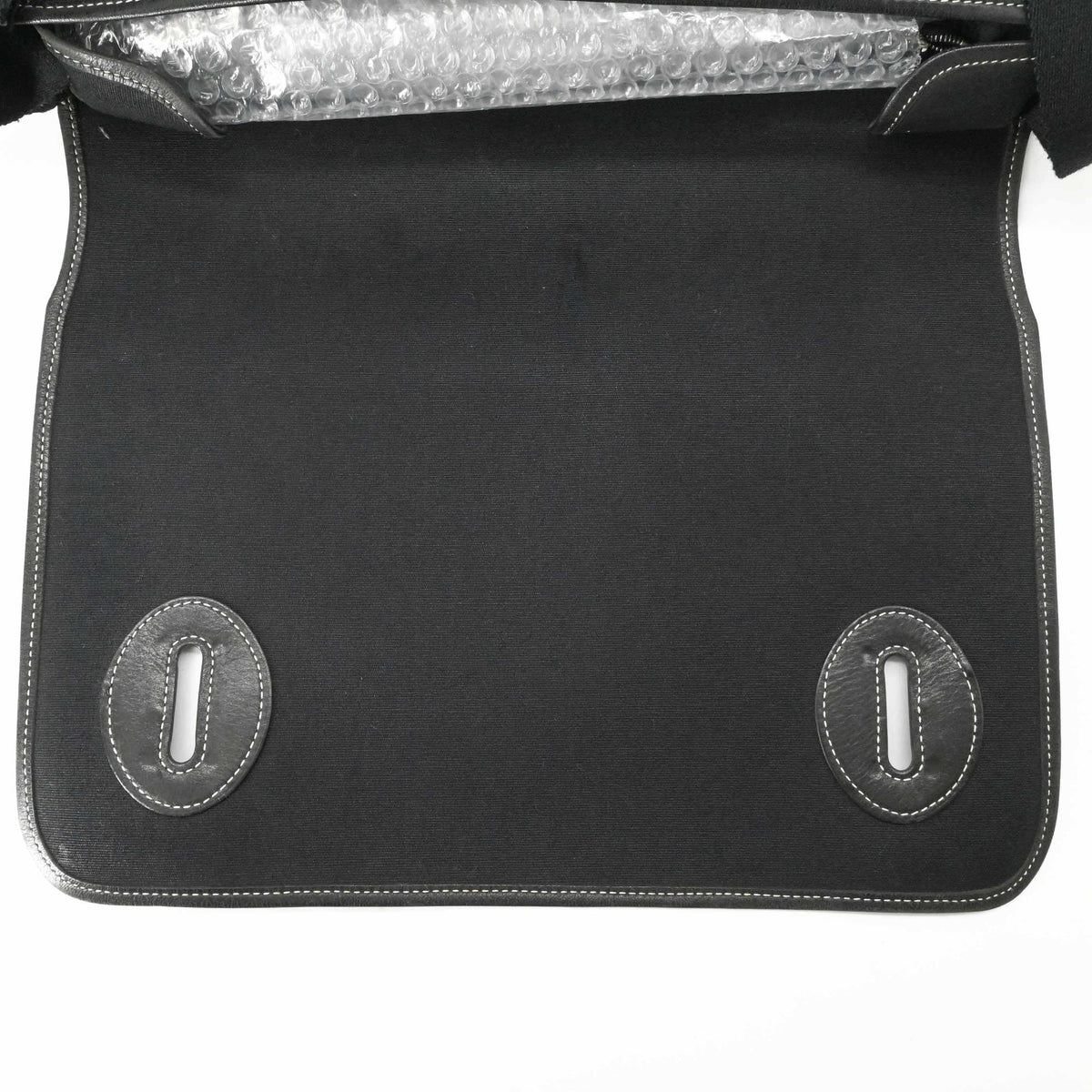 Hermes Buenaventura Black Toile H Leather Messenger Bag Shoulder Bag (Pre-Owned)