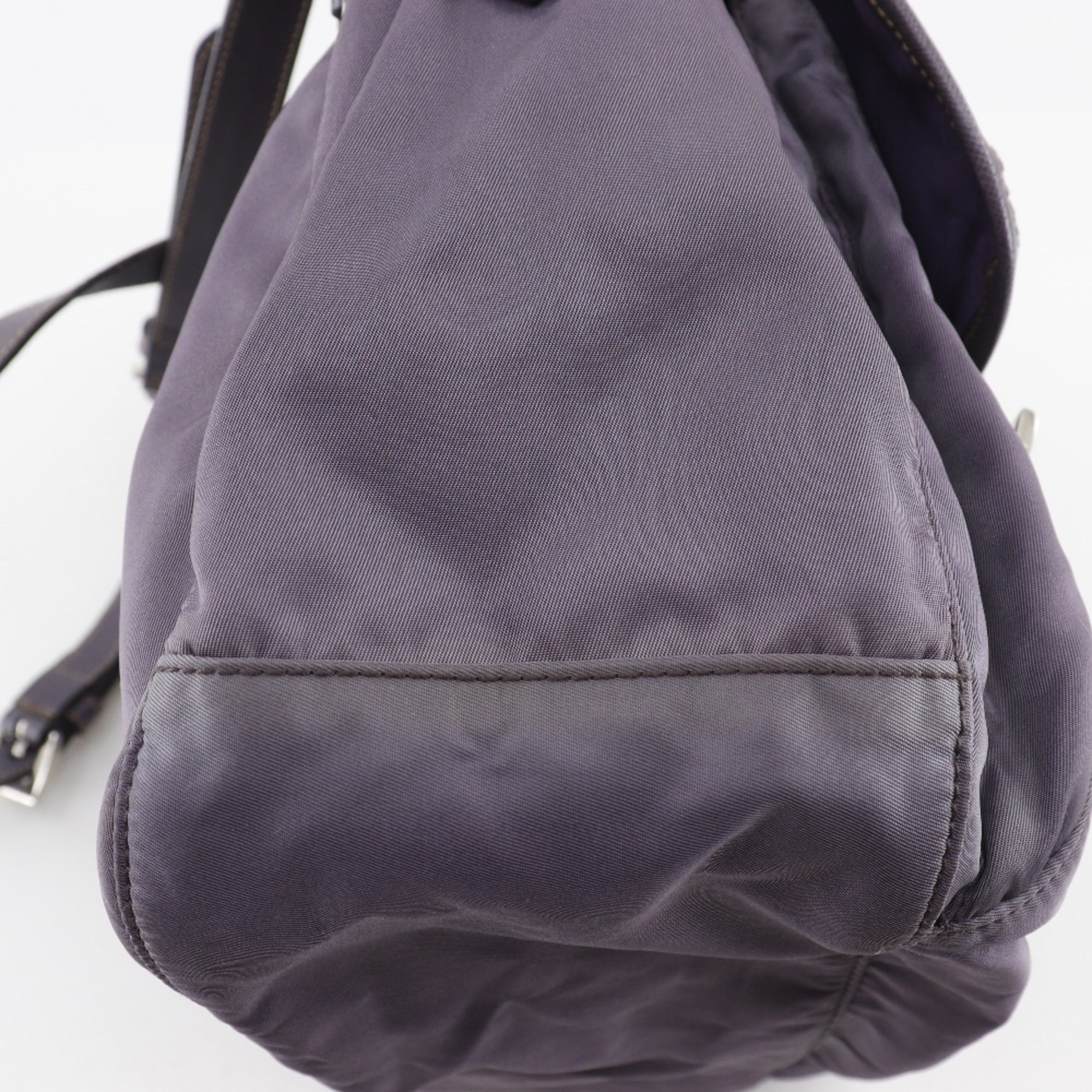 Prada Purple Nylon Leather Shoulder Bag (Pre-Owned)