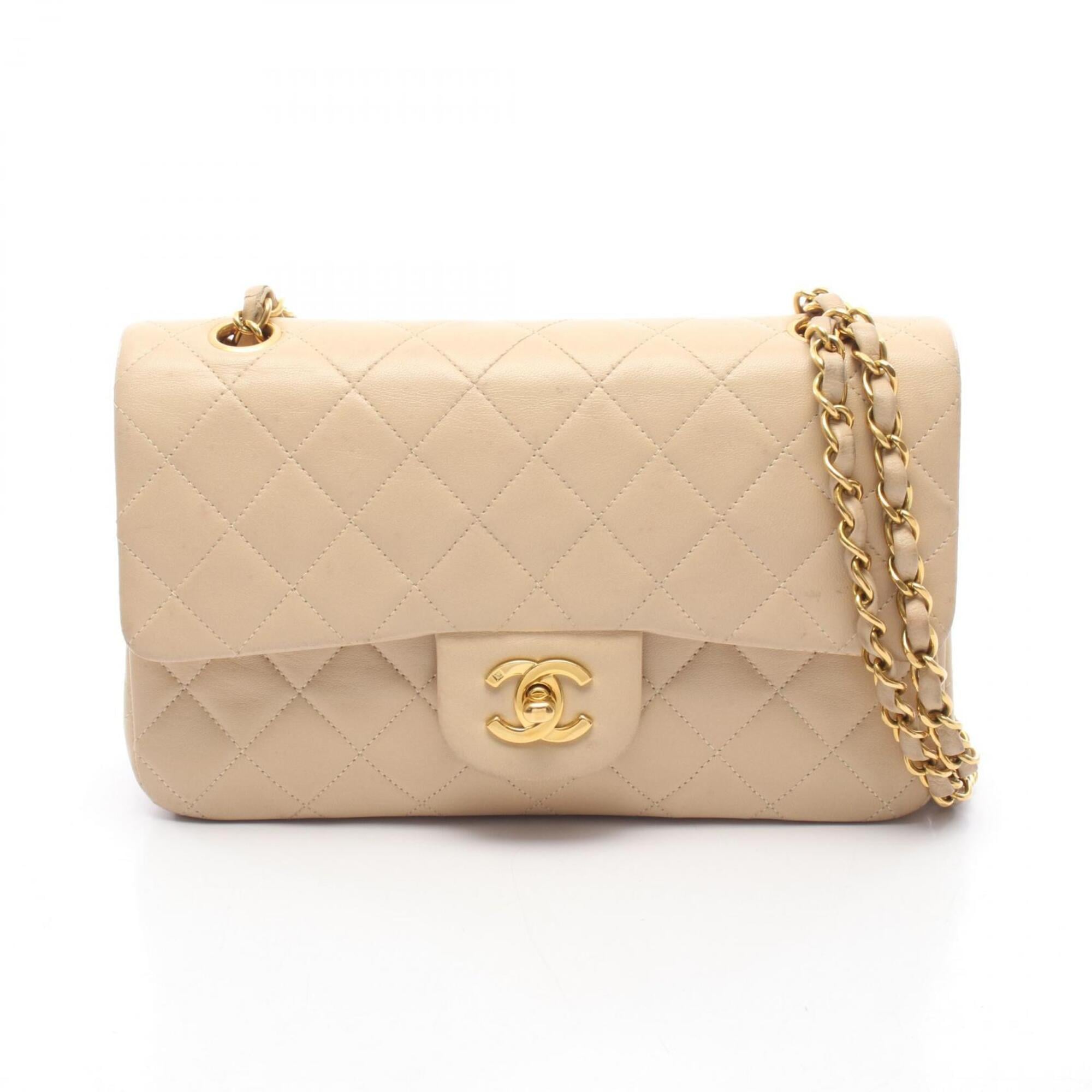 Chanel Beige Leather Handbag Shoulder Bag (Pre-Owned)