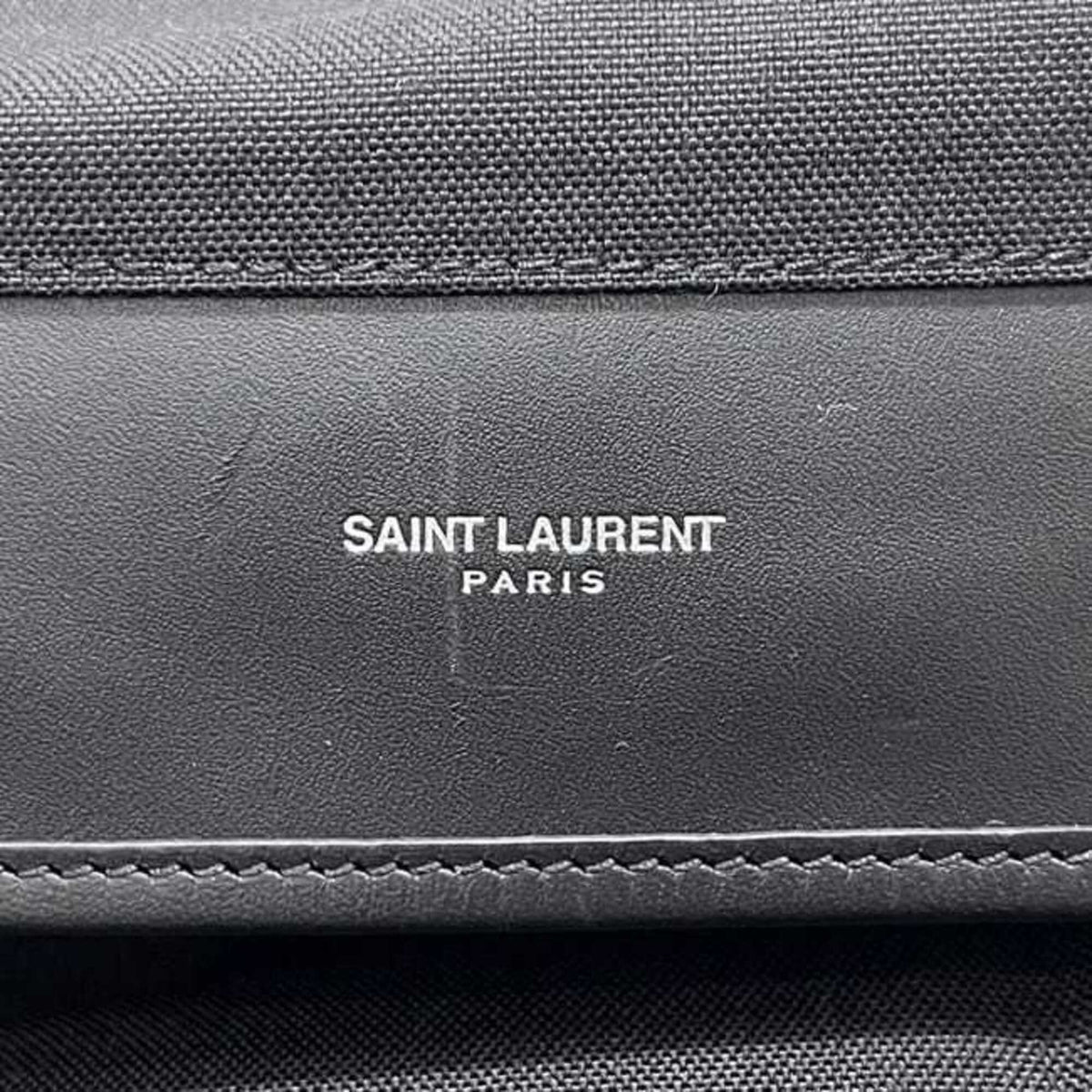 Saint Laurent Black Canvas Leather Backpack (Pre-Owned)