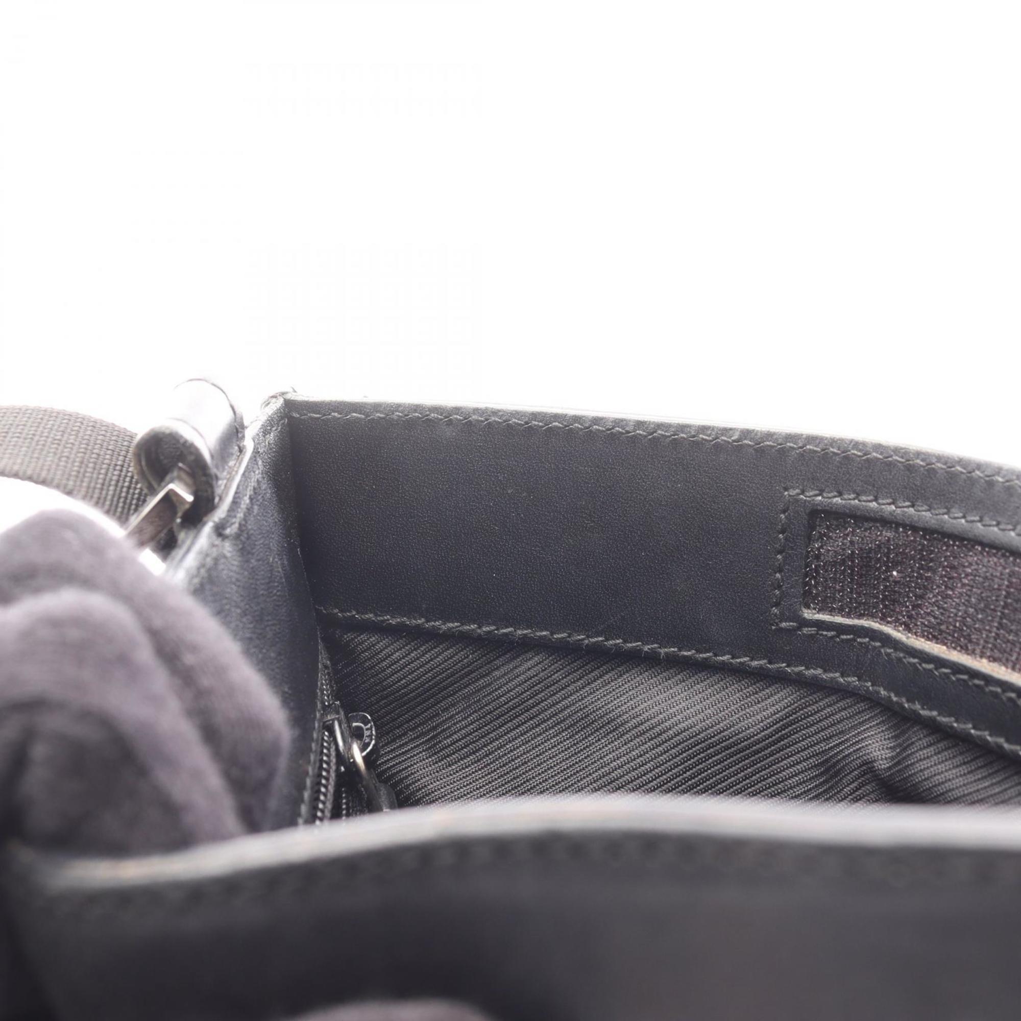 Gucci Black Denim Leather Handbag Shoulder Bag (Pre-Owned)