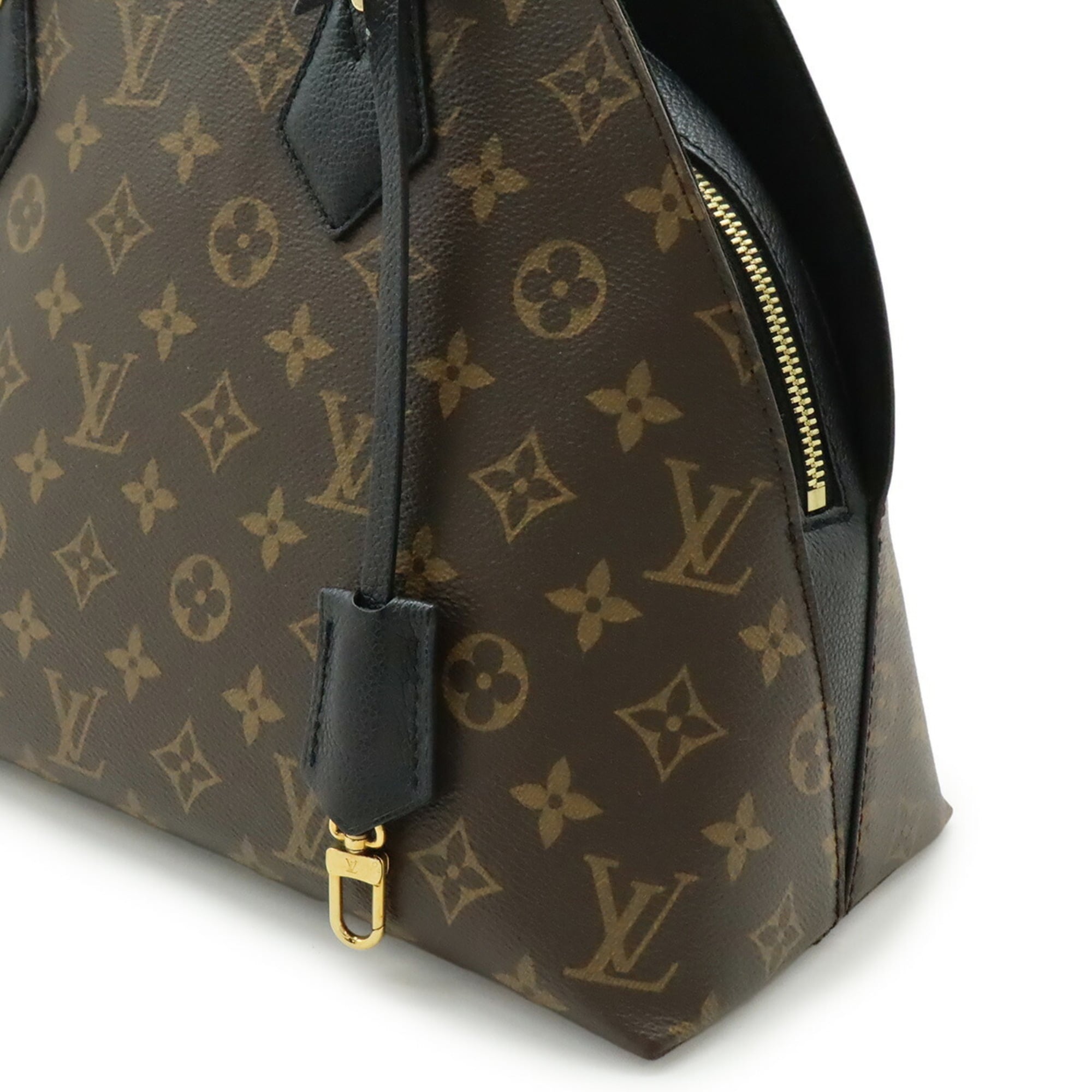 Louis Vuitton Noir Monogram Canvas Leather Handbag Shoulder Bag (Pre-Owned)