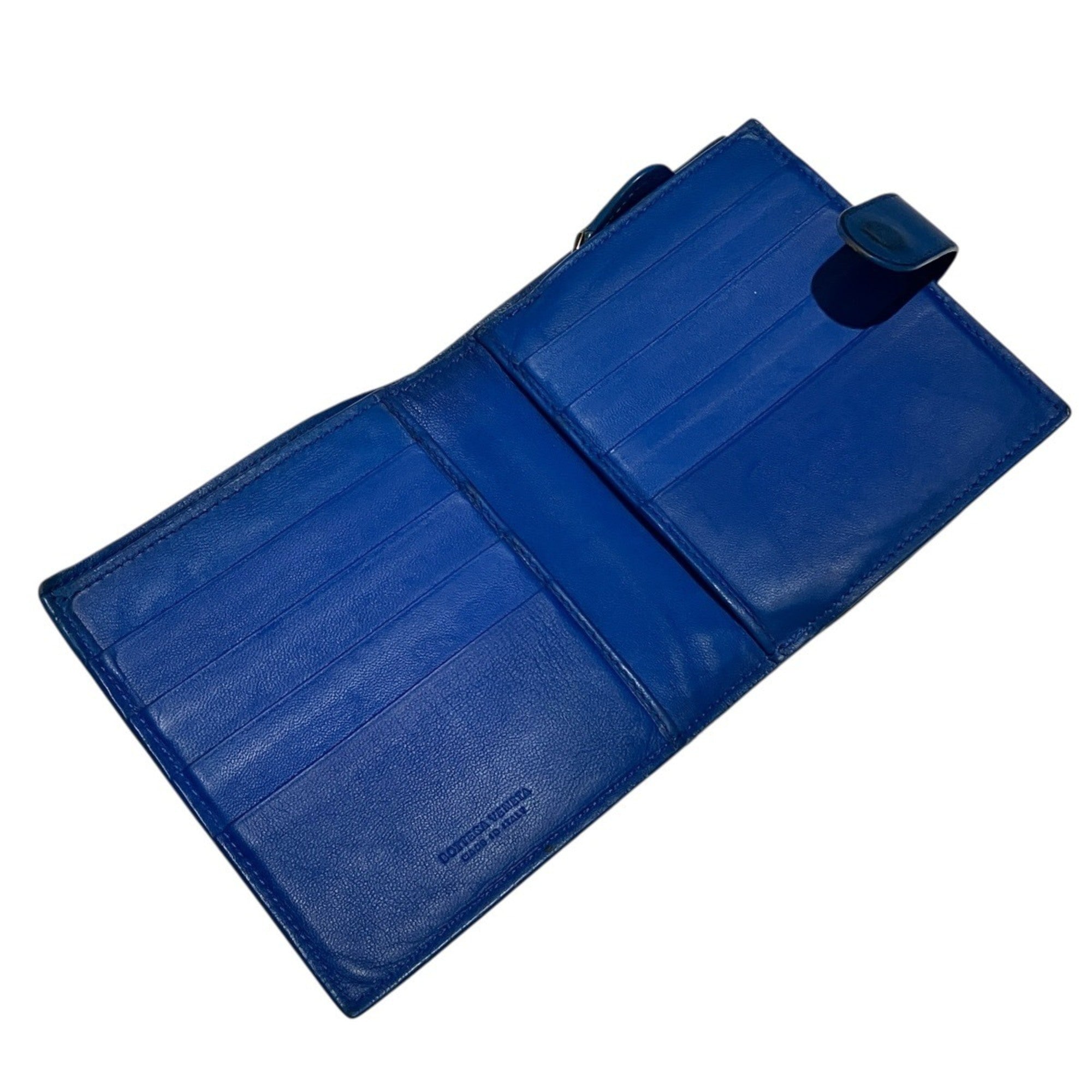 Bottega Veneta Blue Leather Wallet (Bi-Fold) (Pre-Owned)