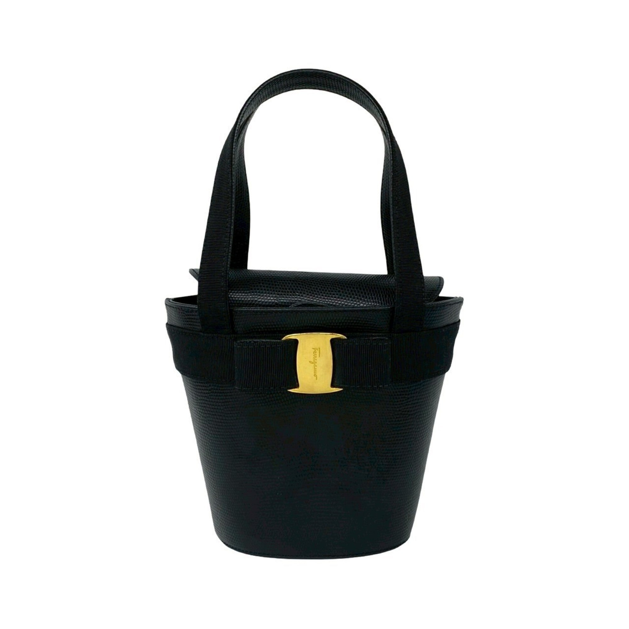 Salvatore Ferragamo Black Leather Handbag (Pre-Owned)