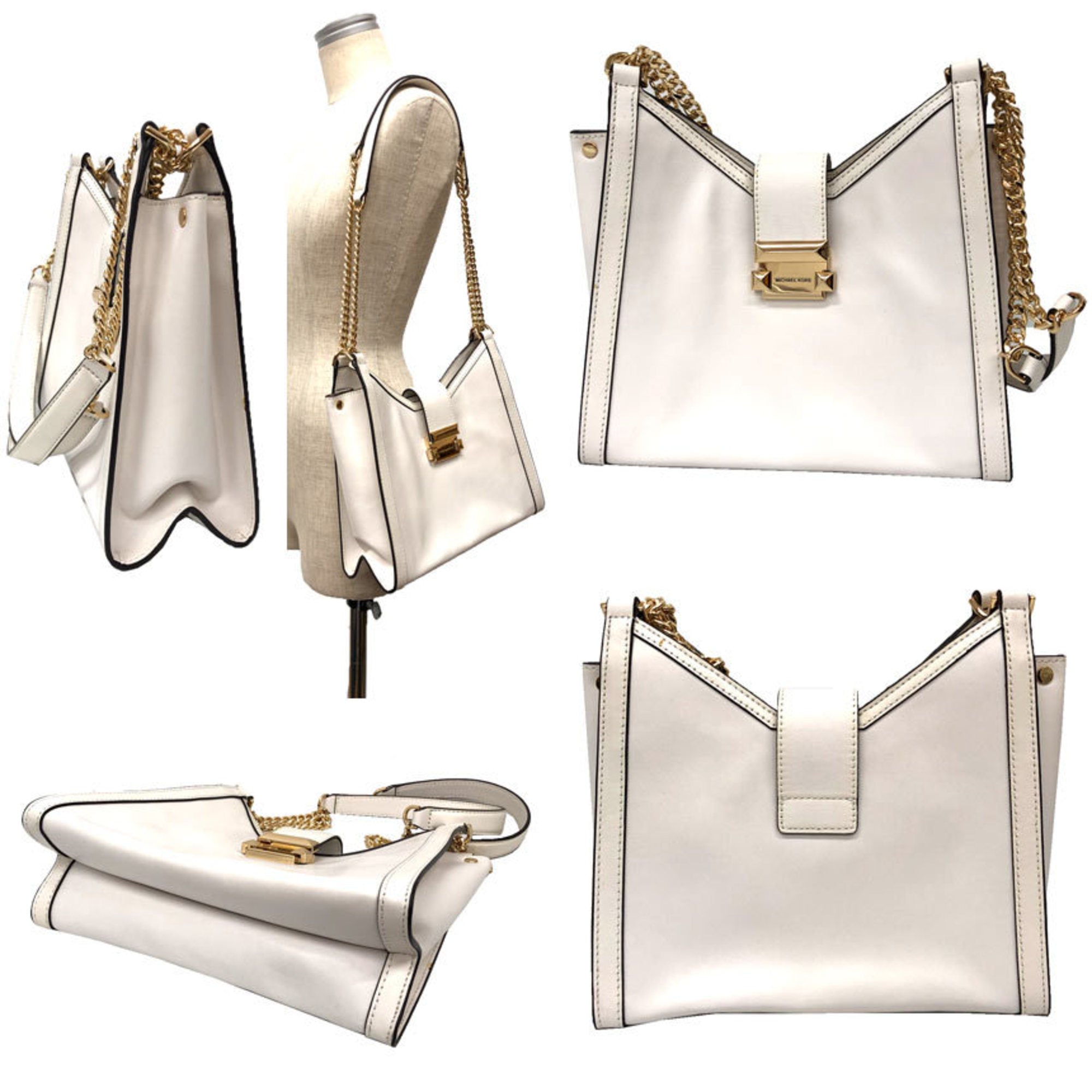 Michael Kors White Leather Tote Bag (Pre-Owned)