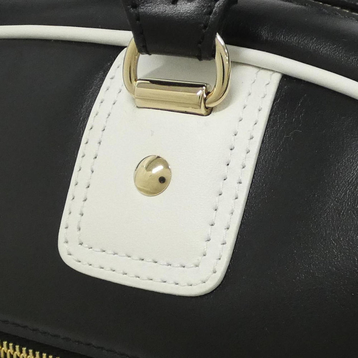 Christian Dior Black White Leather Handbag (Pre-Owned)