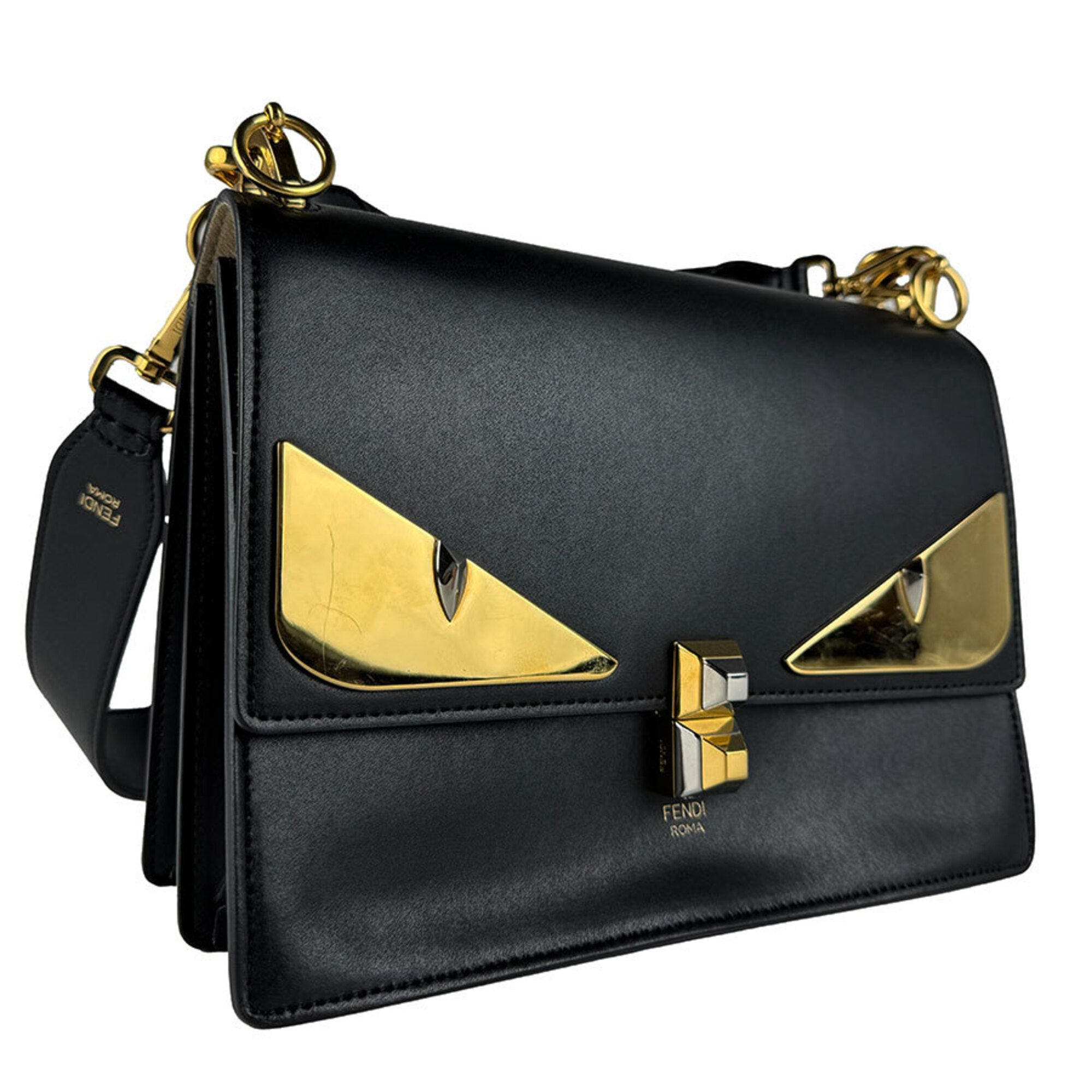 Fendi Black Leather Handbag Shoulder Bag (Pre-Owned)