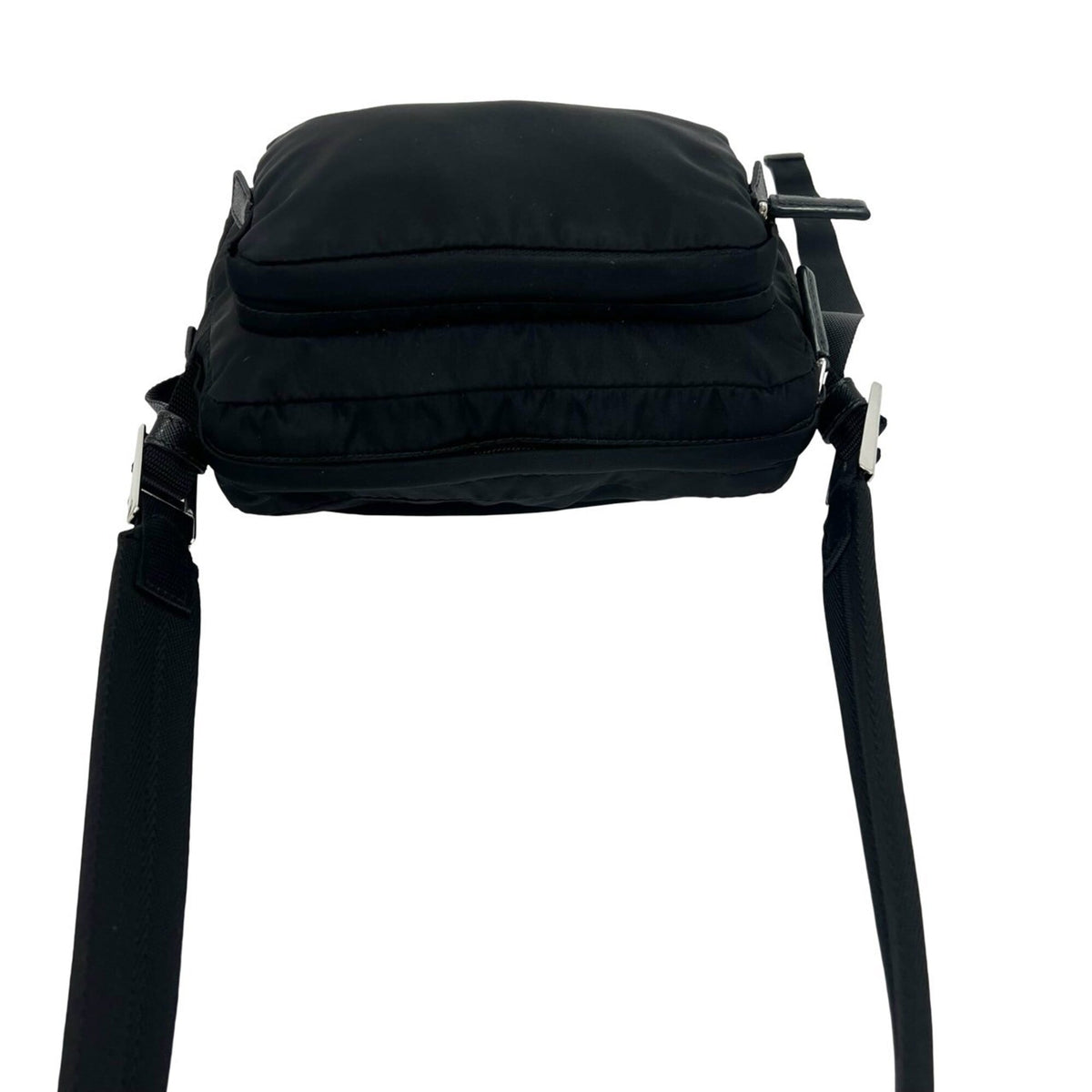 Prada Black Nylon Leather Pochette Shoulder Bag (Pre-Owned)