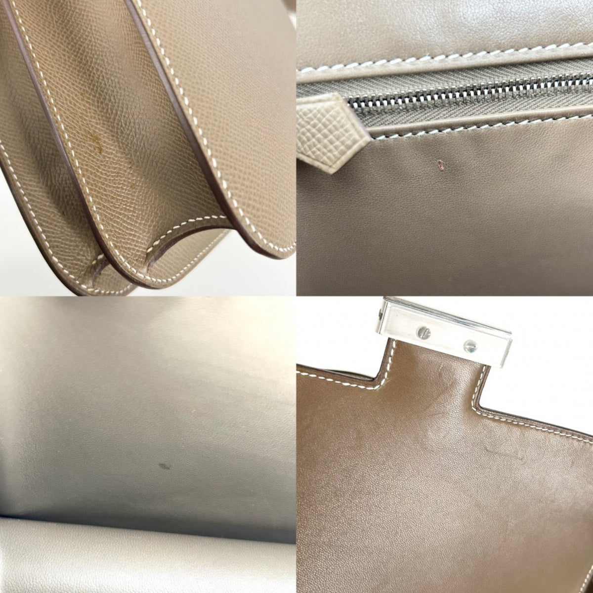 Hermes Etoupe Gray Epsom Leather Pochette Shoulder Bag (Pre-Owned)