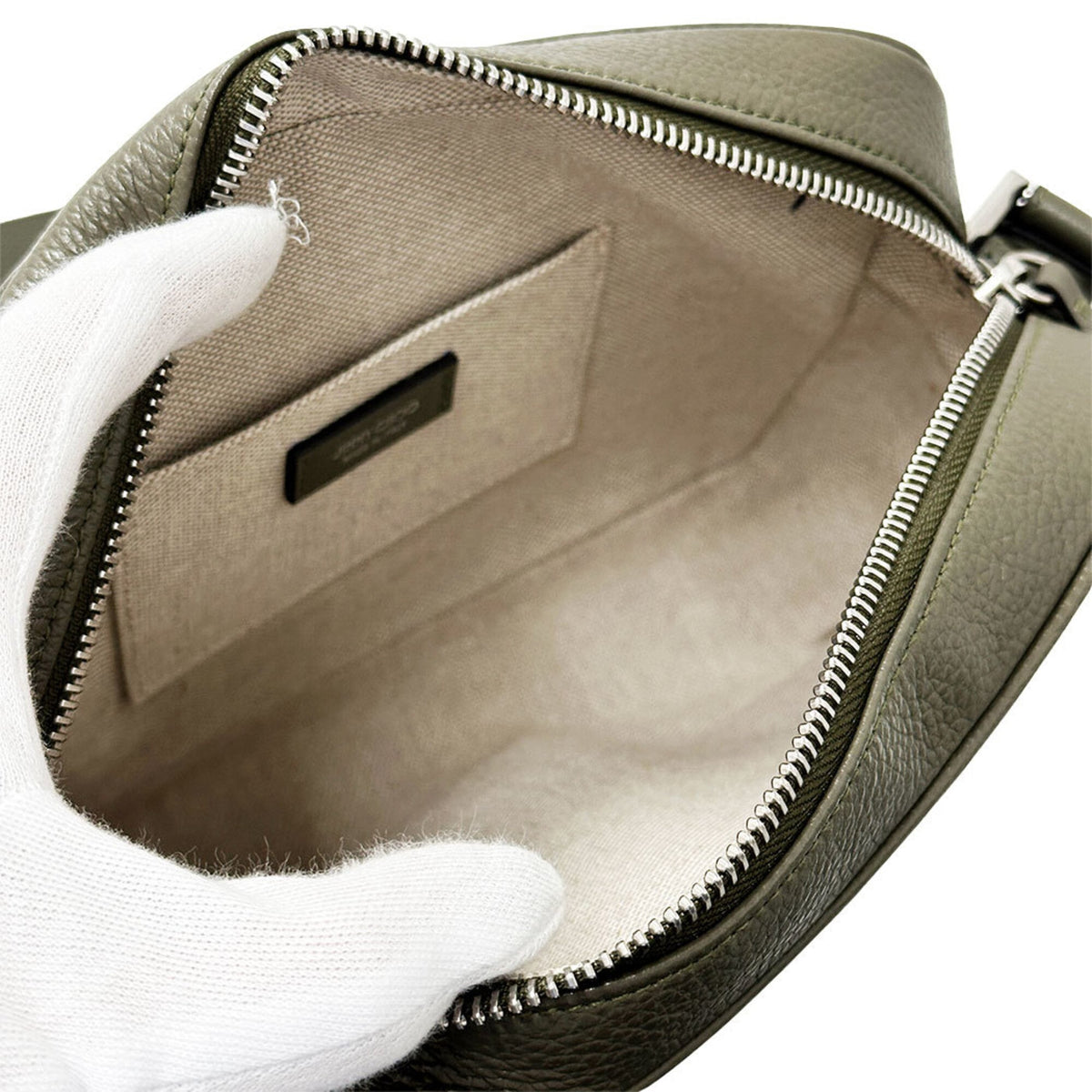 Jimmy Choo Green Khaki Leather Shoulder Bag (Pre-Owned)