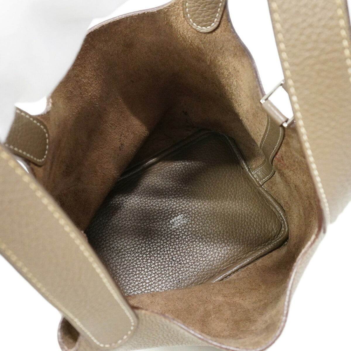 Hermes Etoupe Gray Taurillon Clemence Leather Handbag (Pre-Owned)