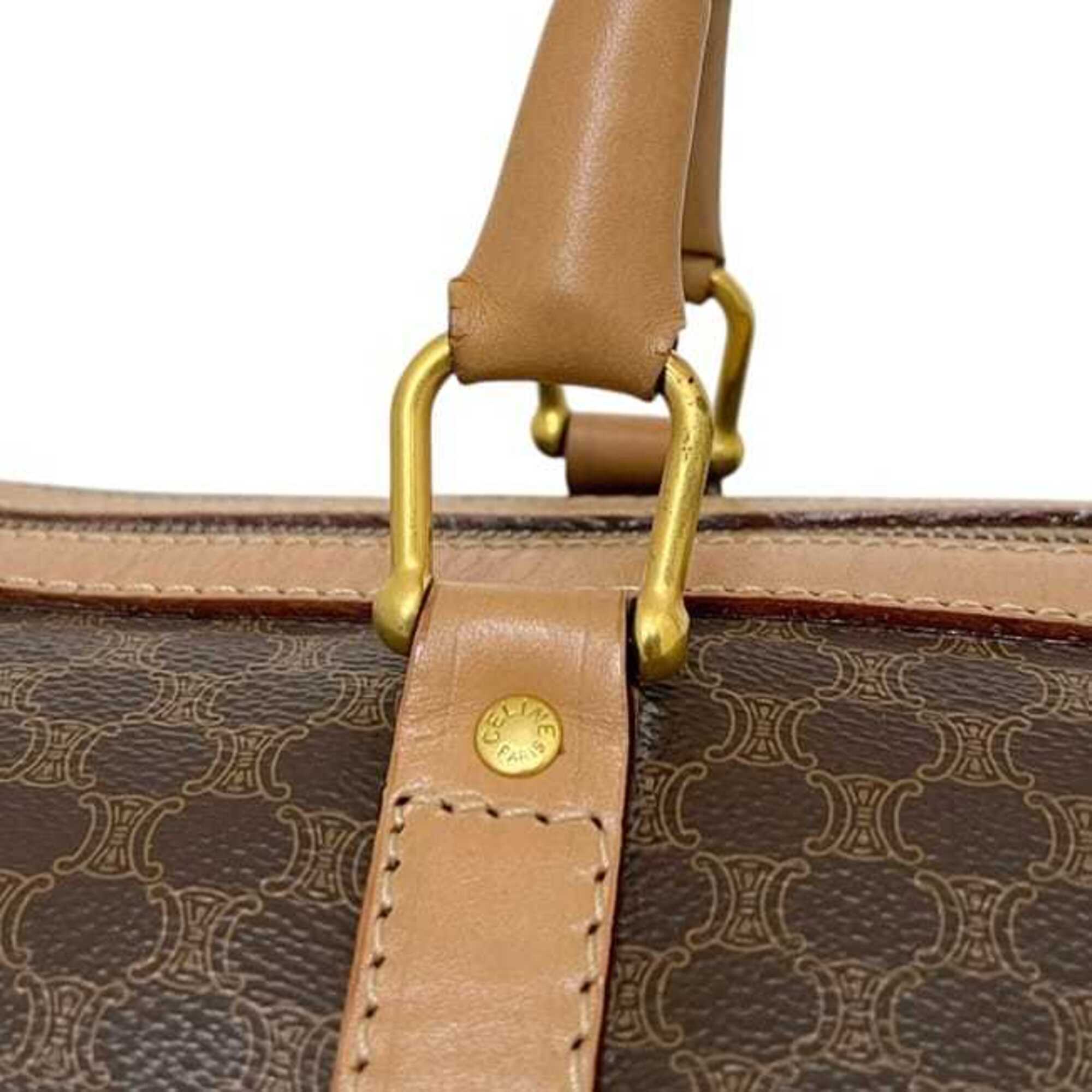 Celine Brown Pvc Leather Boston Bag (Pre-Owned)