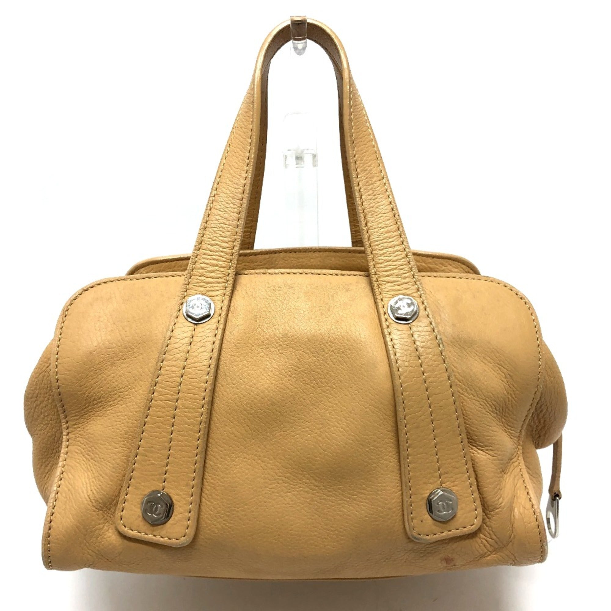 Chanel Beige Leather Boston Bag (Pre-Owned)