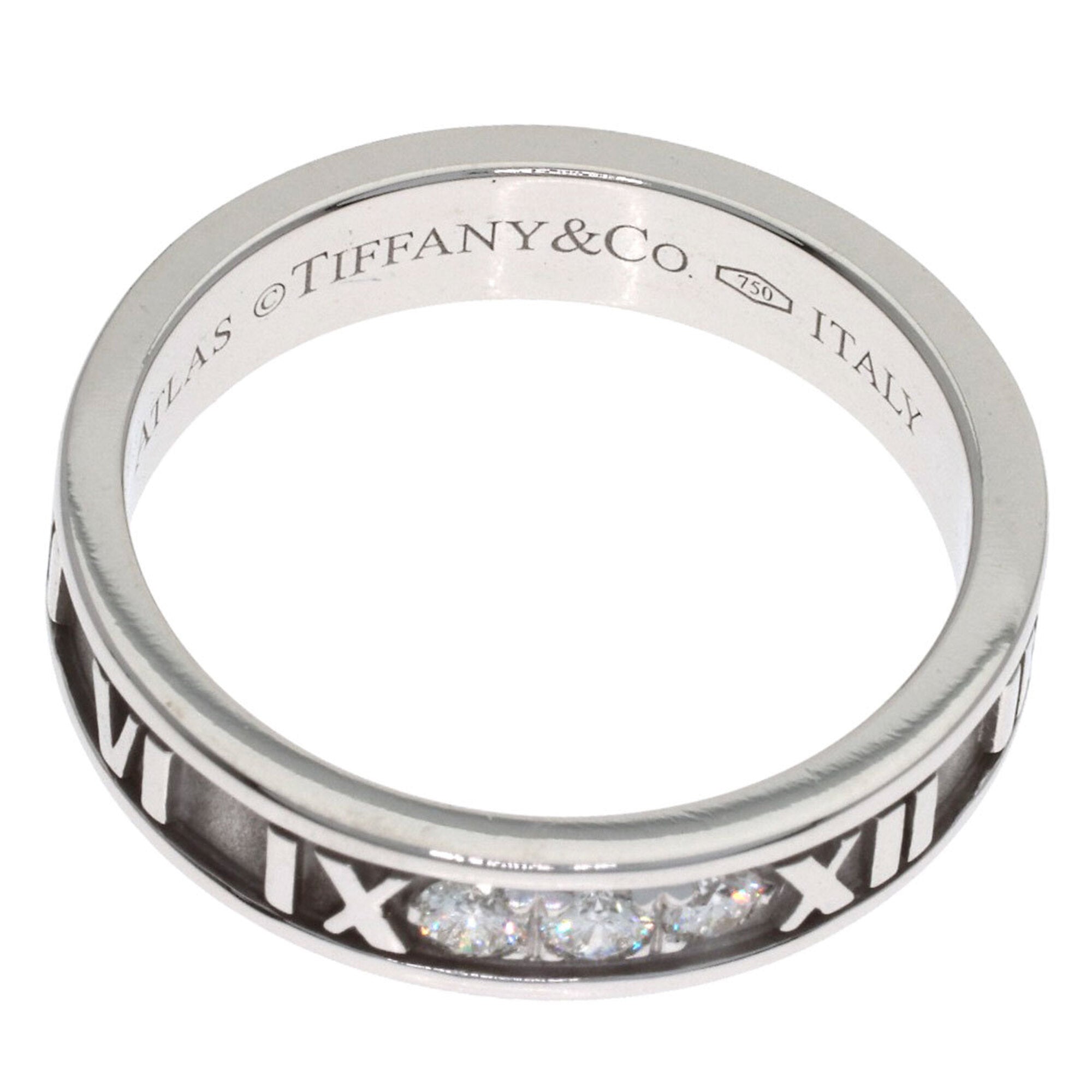Tiffany Atlas White Gold (18K) Band Ring (Pre-Owned)