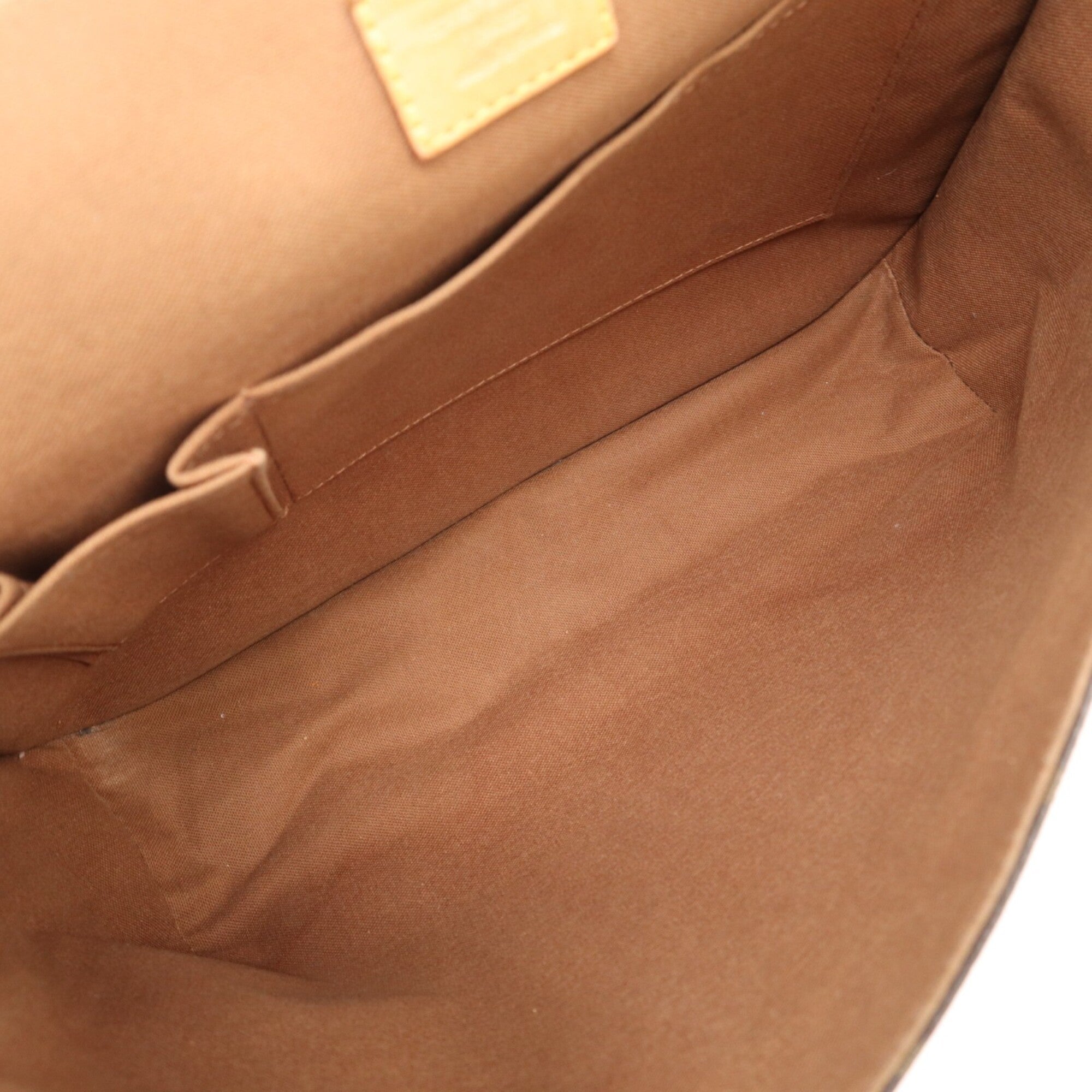 Louis Vuitton Monogram Beige Brown Coated Canvas Leather Shoulder Bag (Pre-Owned)