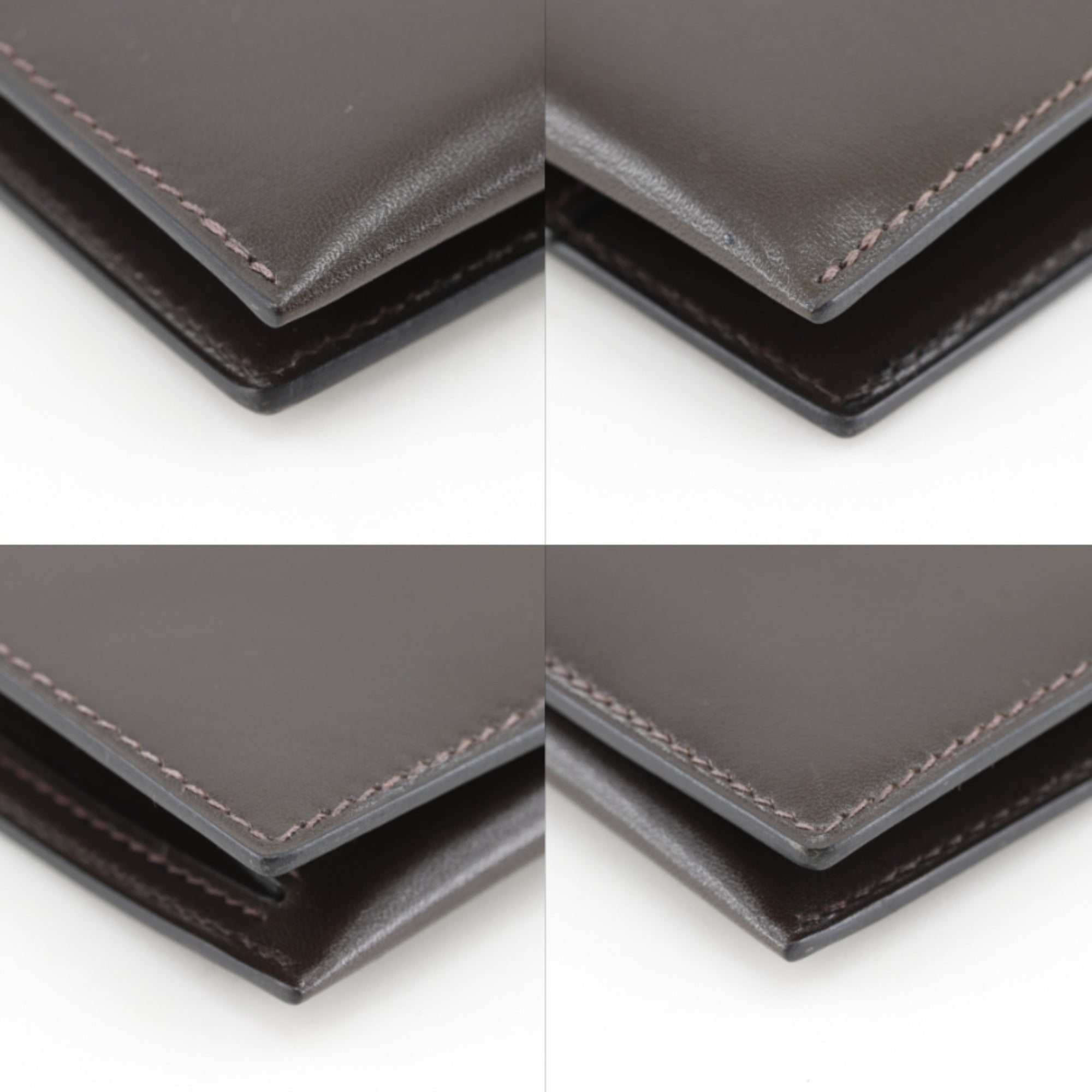 Hermes Brown Box Calf Leather Long Wallet (Bi-Fold) (Pre-Owned)