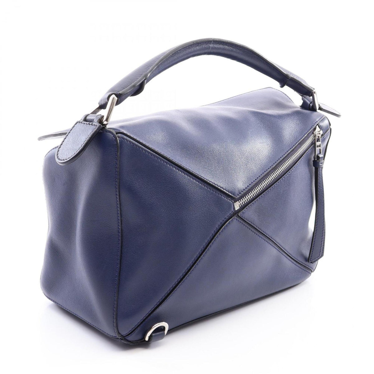 Loewe Navy Leather Handbag (Pre-Owned)