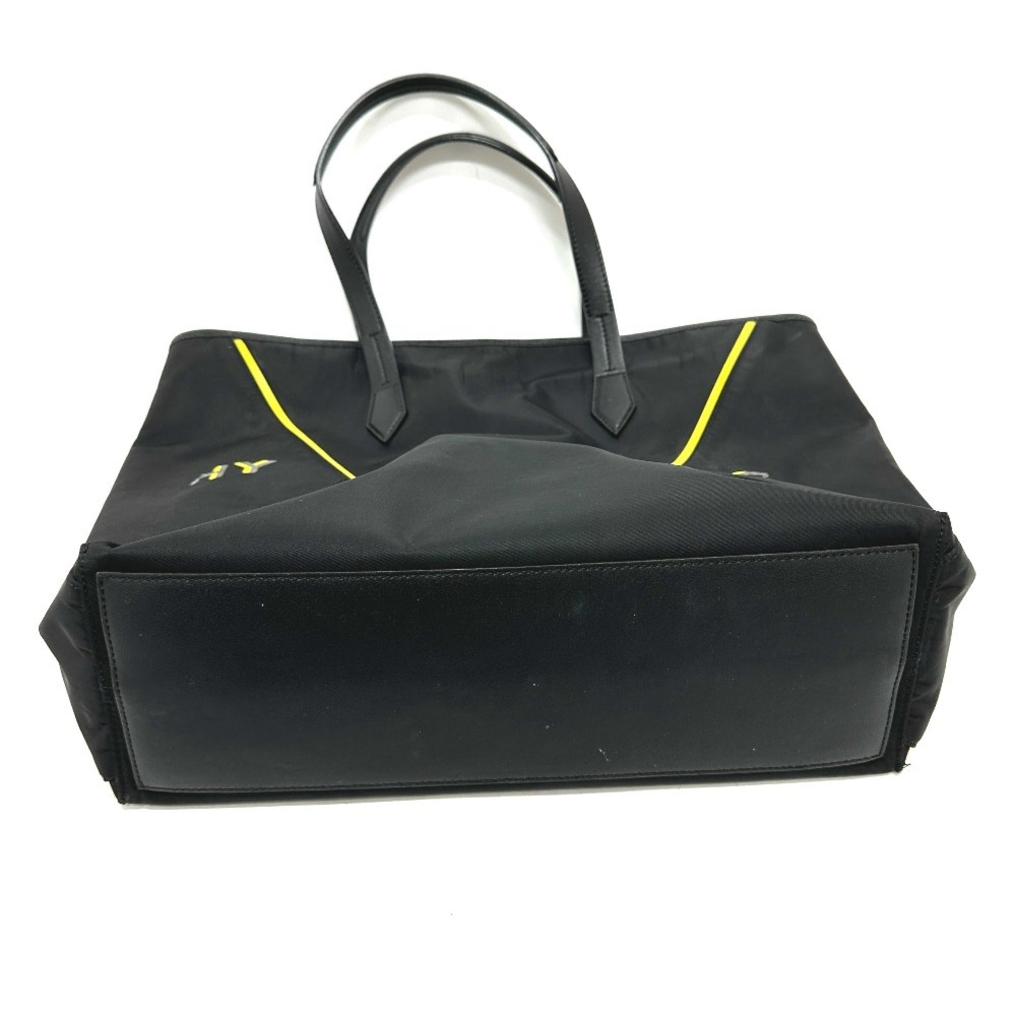 Givenchy Black Yellow Leather Nylon Shoulder Bag Tote Bag (Pre-Owned)