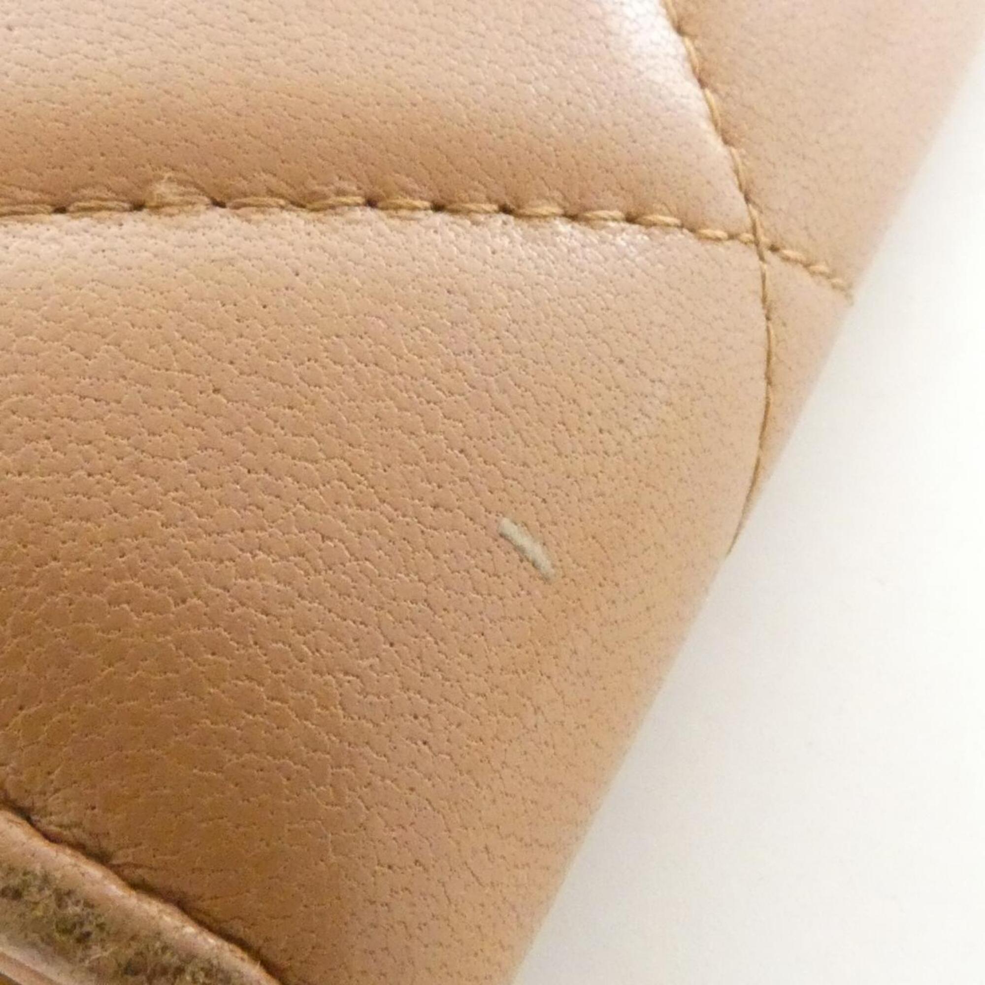 Chanel Brown Leather Long Wallet (Bi-Fold) (Pre-Owned)