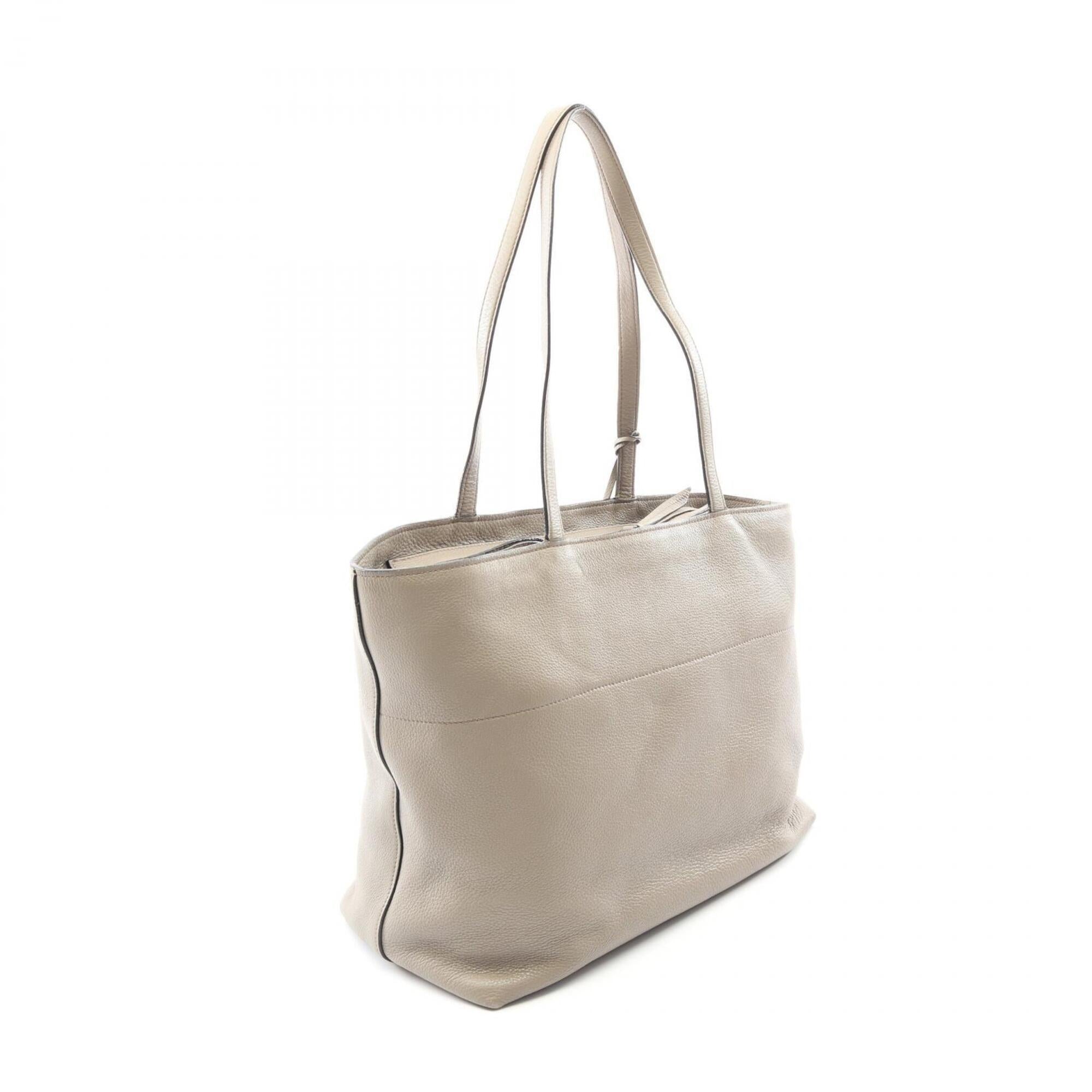 Prada Beige Leather Handbag Tote Bag (Pre-Owned)