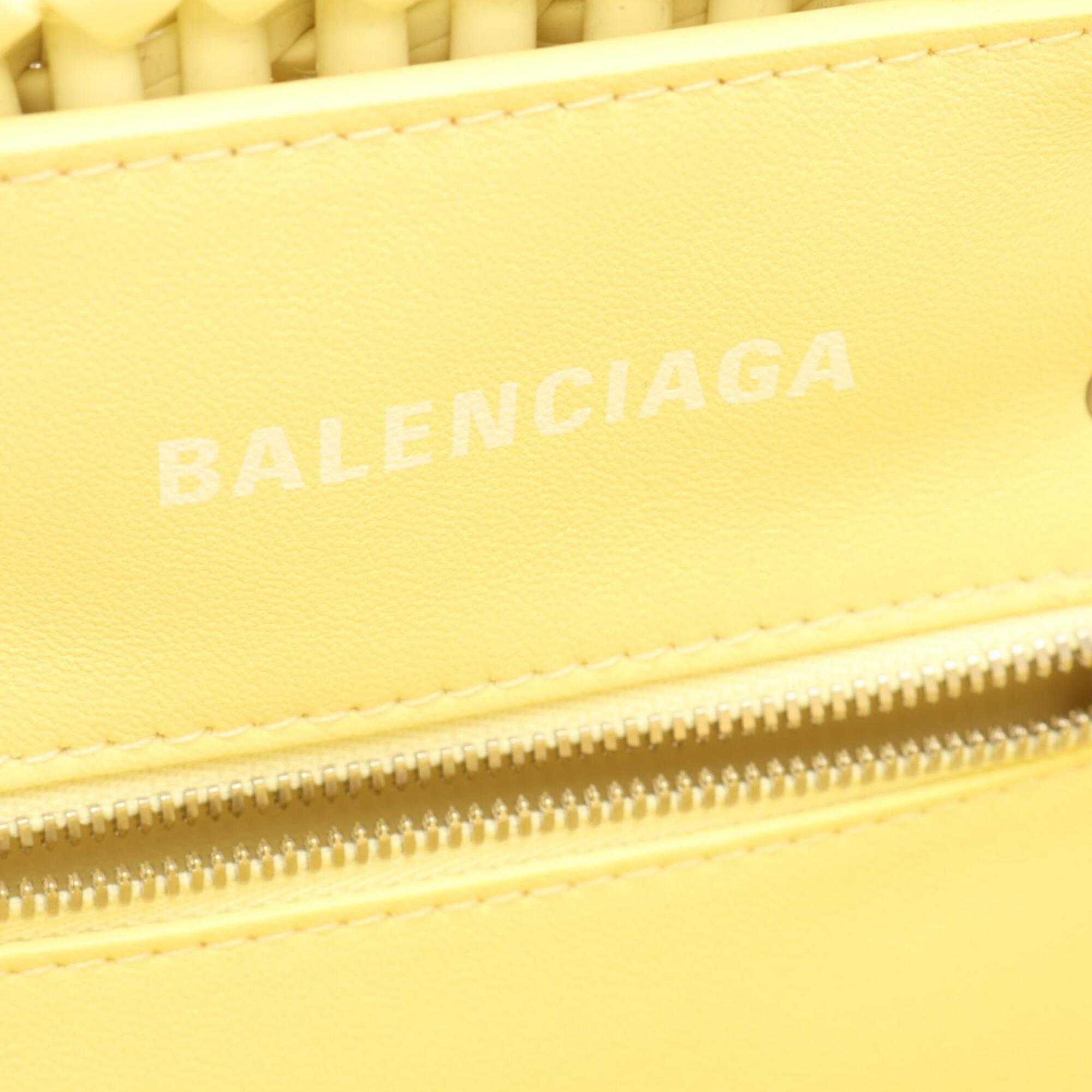 Balenciaga Yellow Leather Basket Handbag Tote Bag (Pre-Owned)