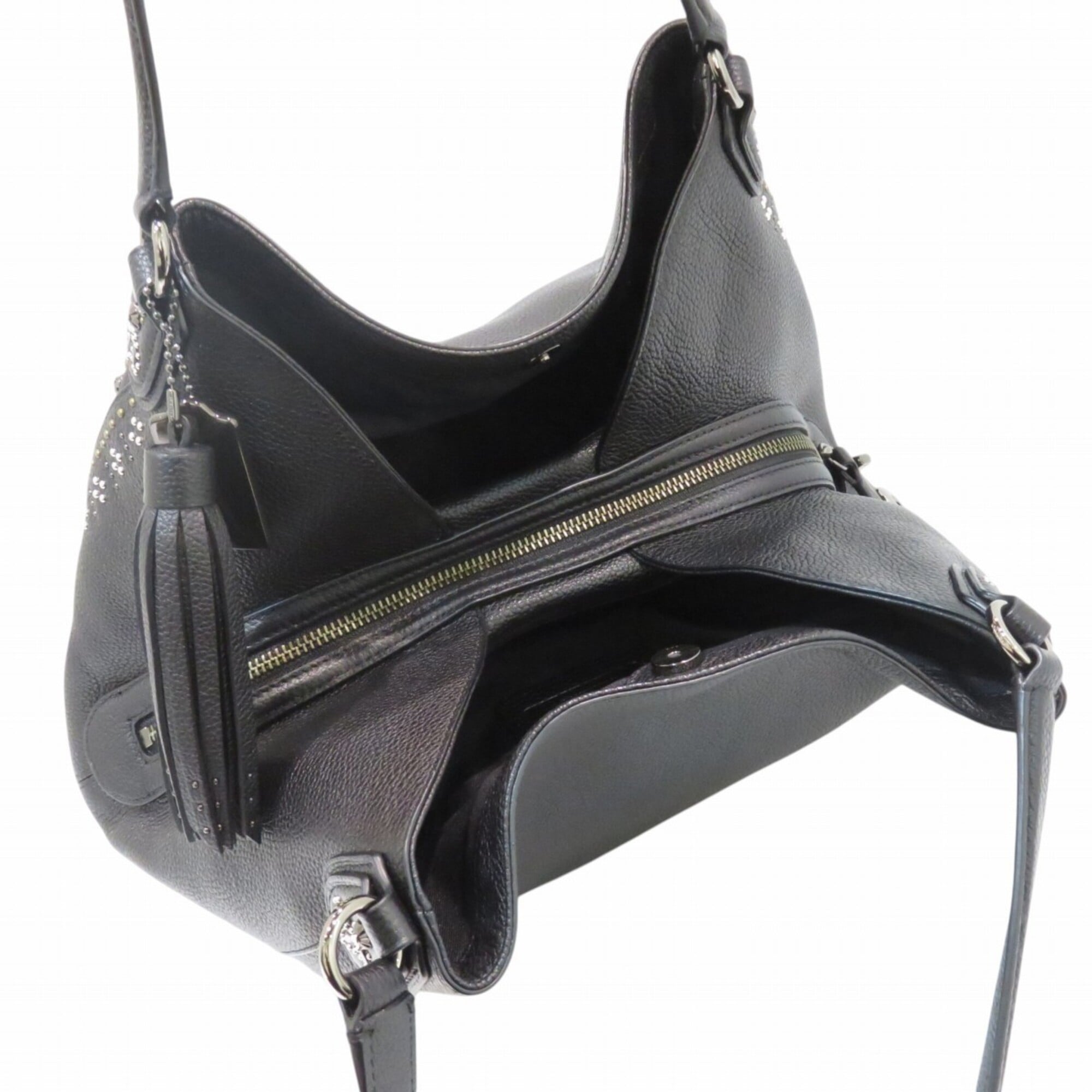 Coach Black Leather Shoulder Bag (Pre-Owned)