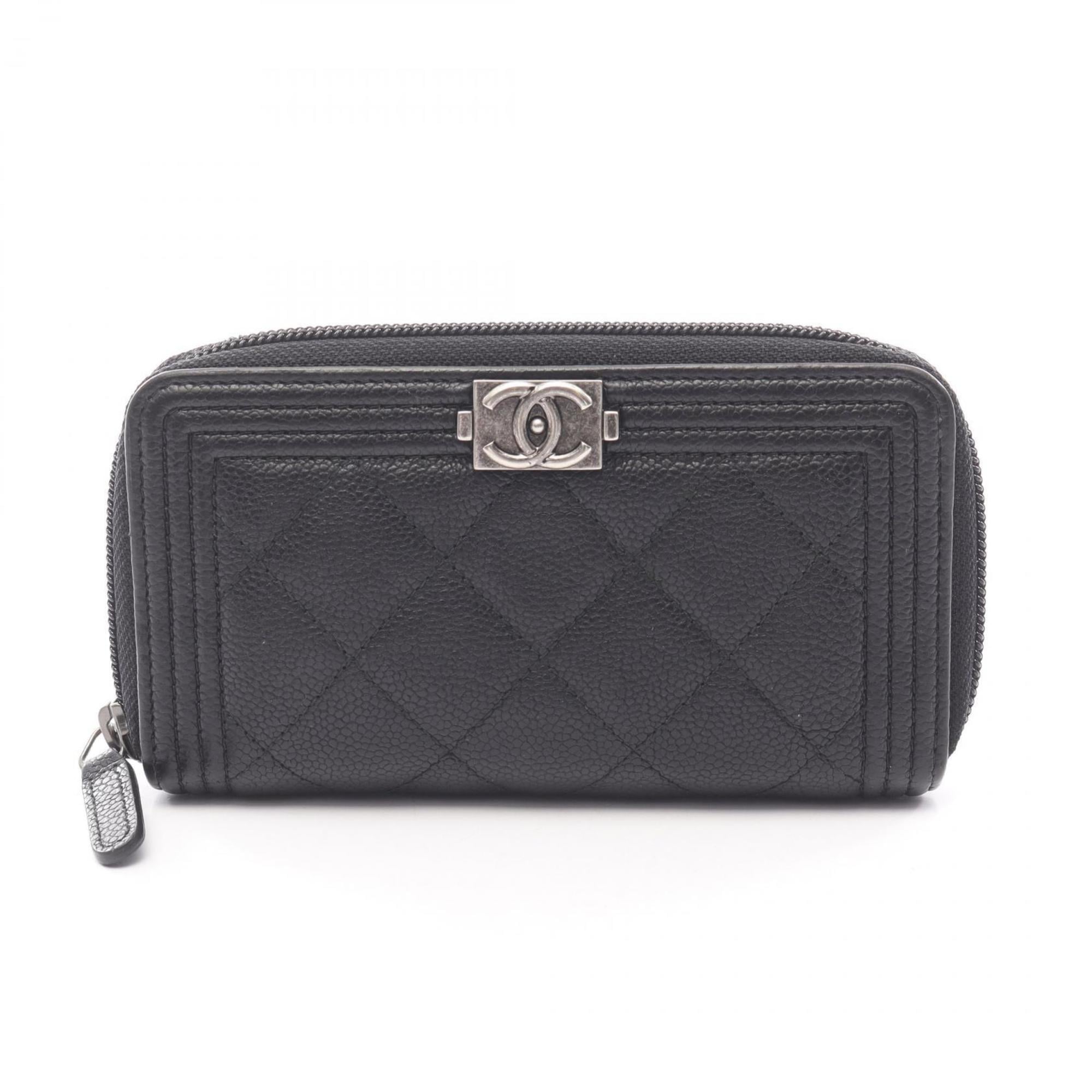 Chanel Black Leather Wallet (Bi-Fold) (Pre-Owned)