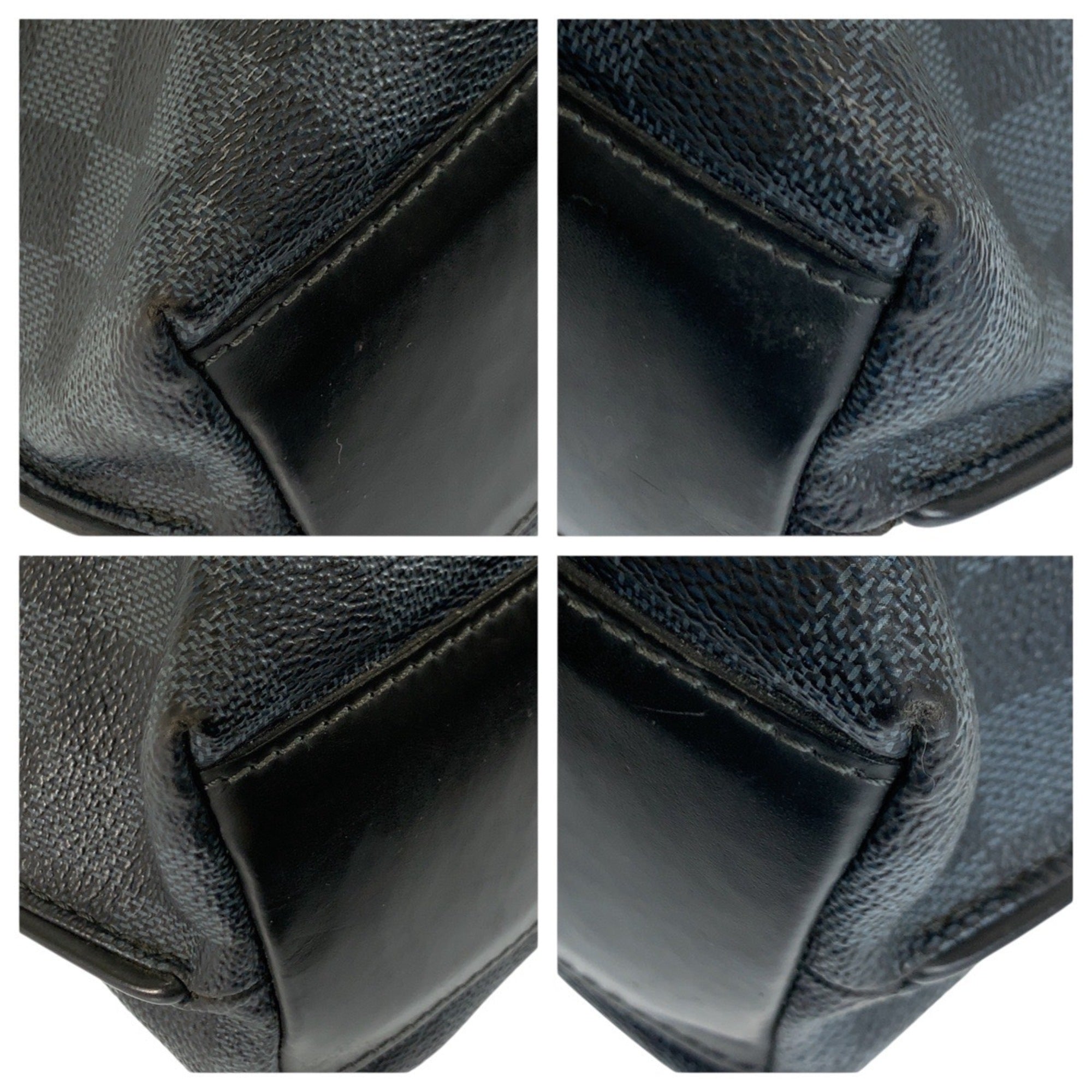 Louis Vuitton Navy Leather Pvc Tote Bag (Pre-Owned)