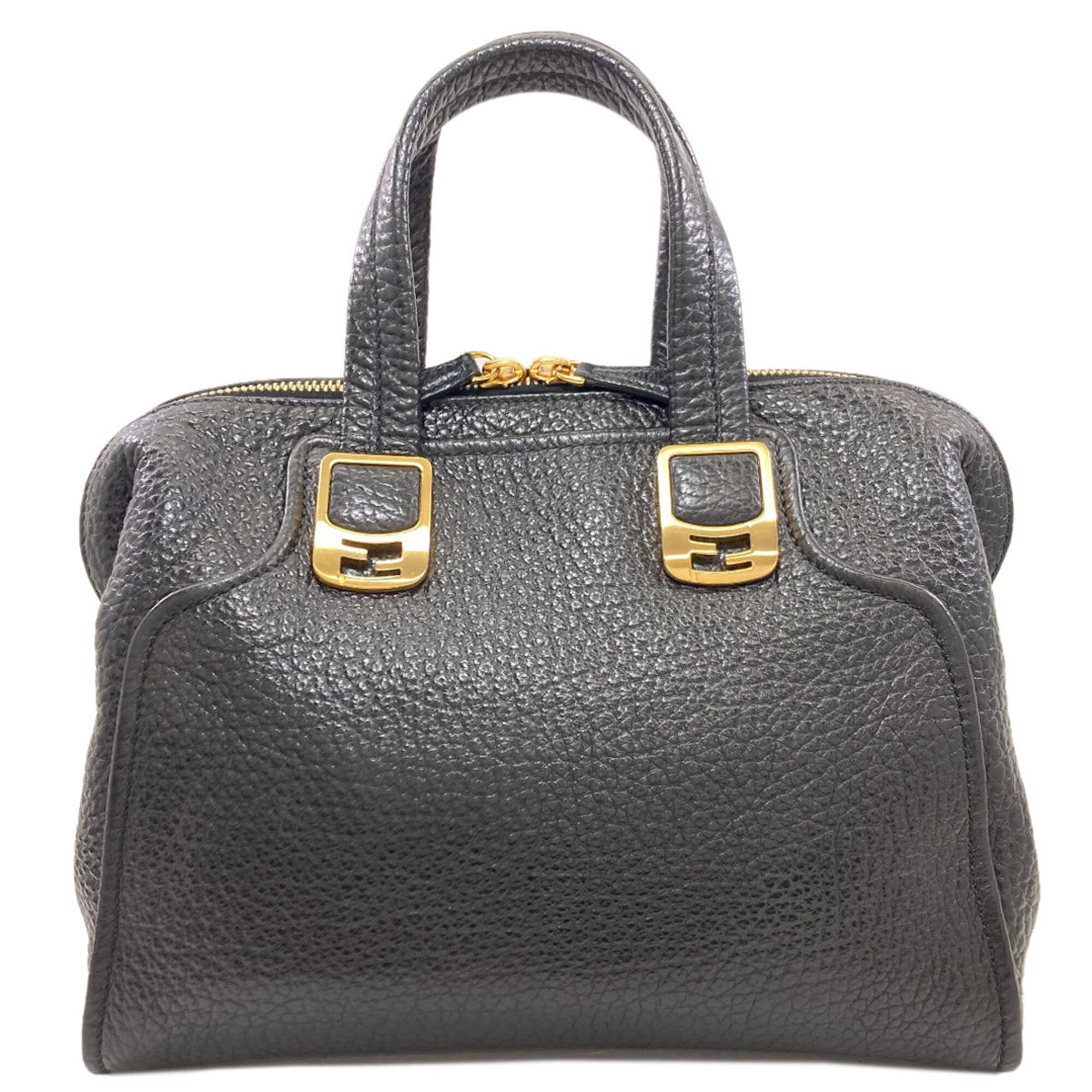 Fendi Chameleon Black Leather Tote Bag (Pre-Owned)