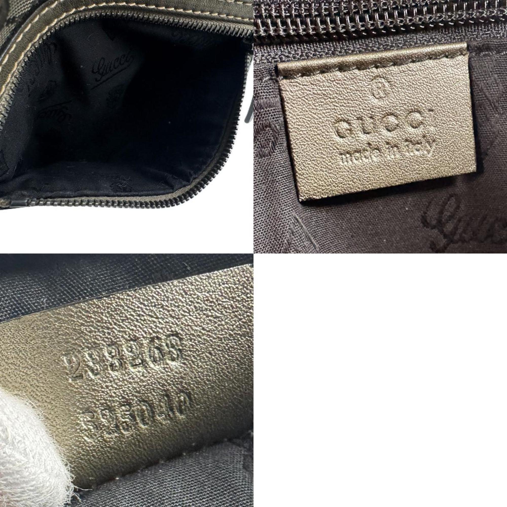 Gucci Gg Imprimé Khaki Pvc Leather Shoulder Bag (Pre-Owned)