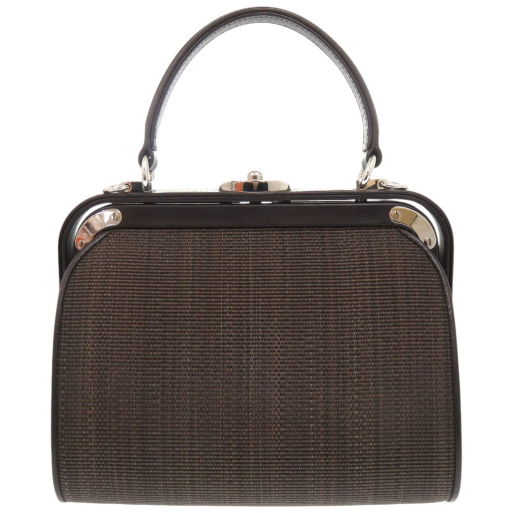Comtesse Dark Brown Leather Handbag Shoulder Bag (Pre-Owned)