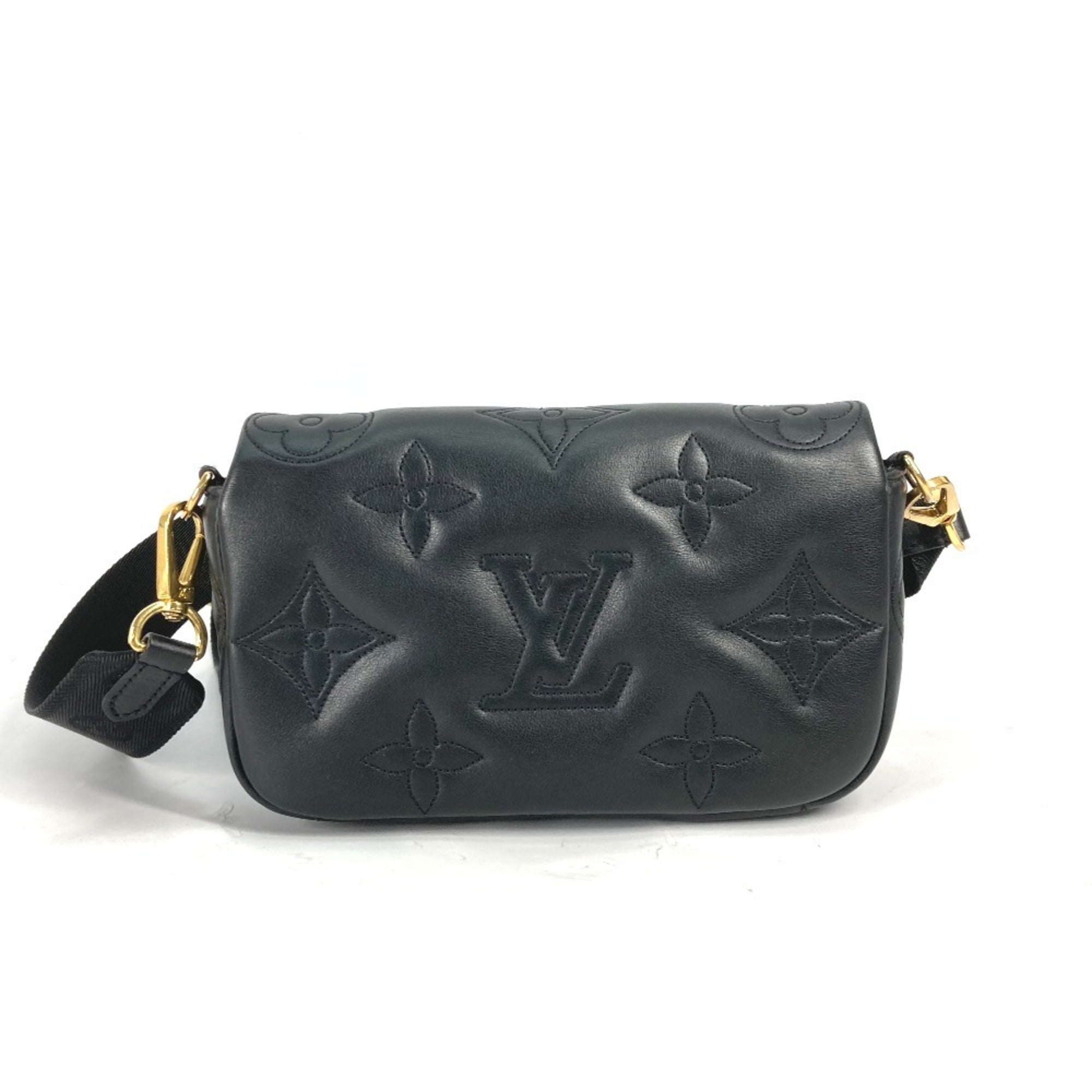Louis Vuitton Monogram Black Monogram Leather Clutch Bag Shoulder Bag (Pre-Owned)