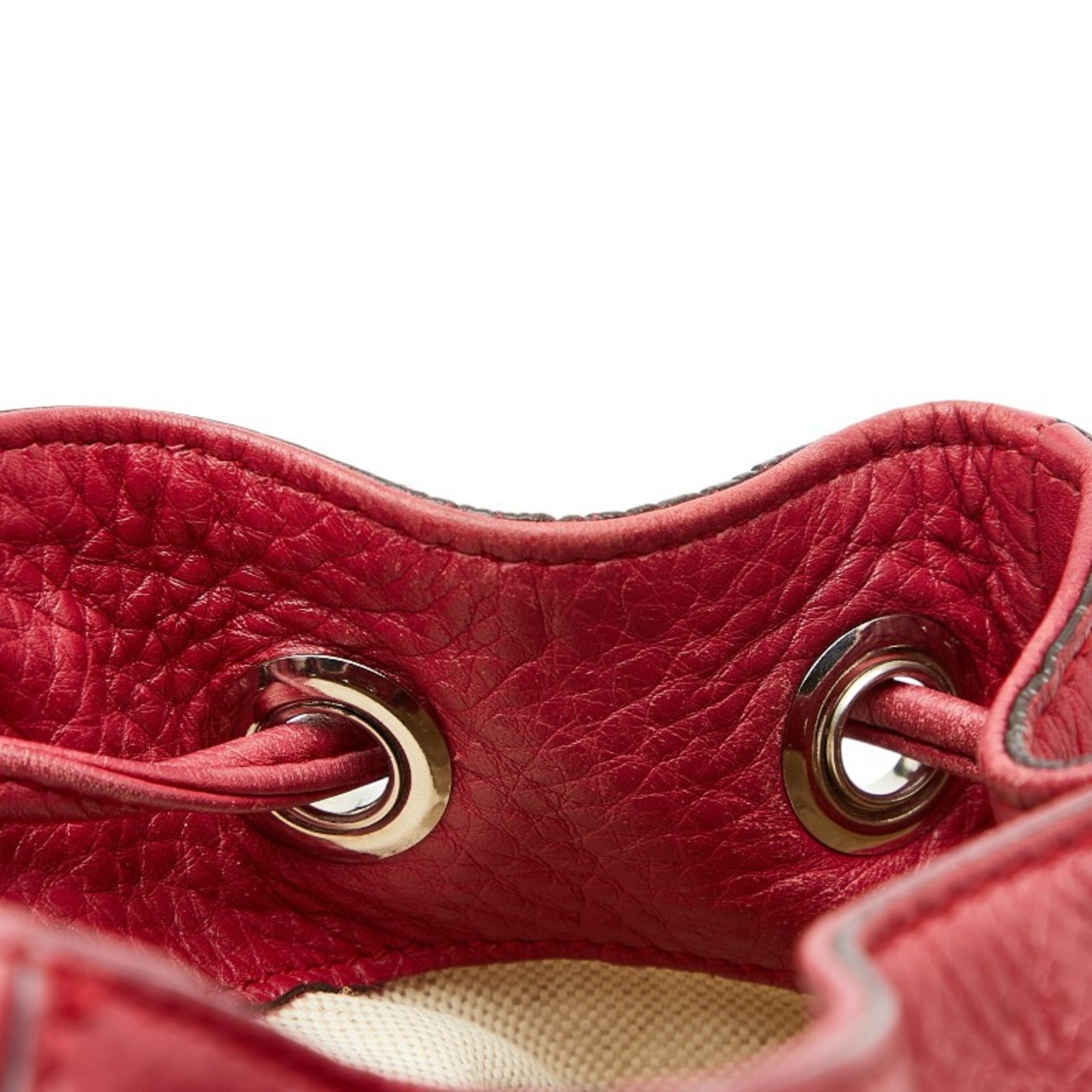 Gucci Red Color Leather Backpack (Pre-Owned)