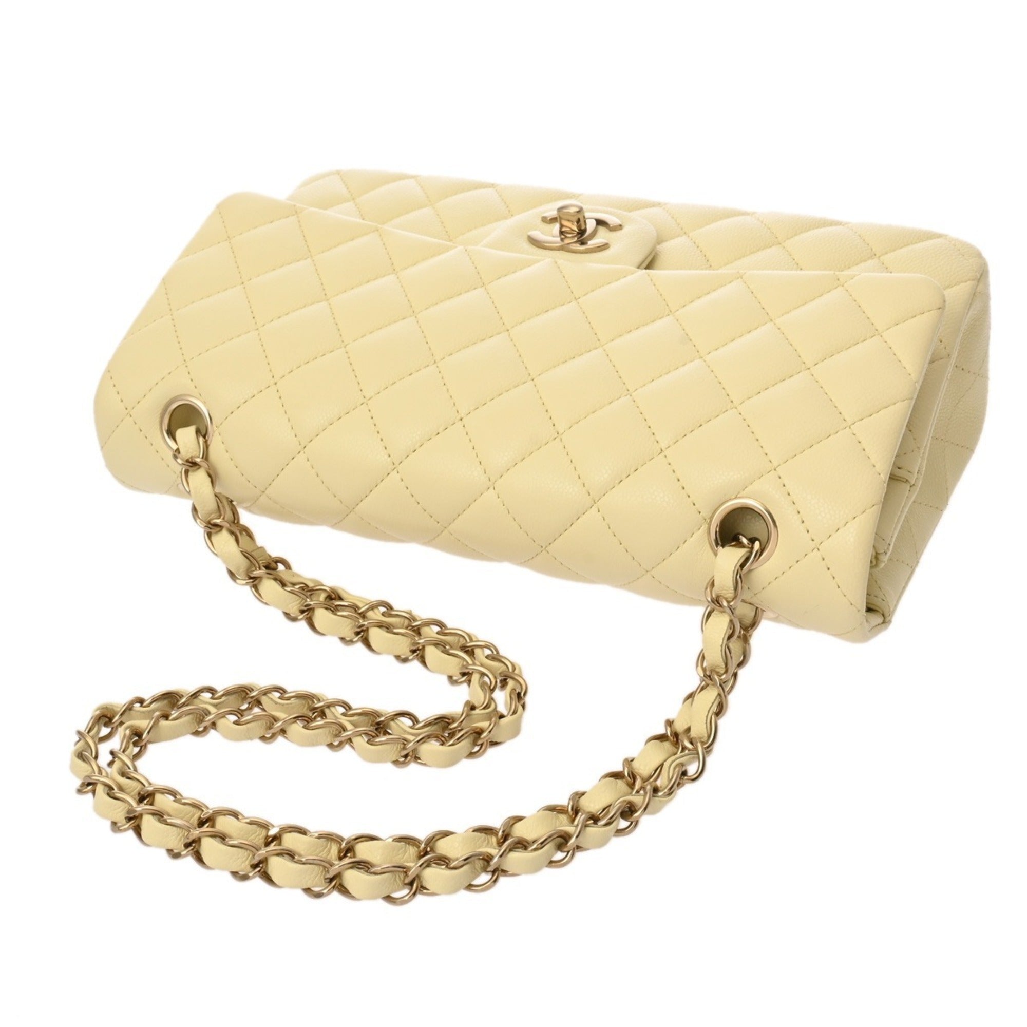 Chanel Yellow Grained Calfskin Handbag Shoulder Bag (Pre-Owned)